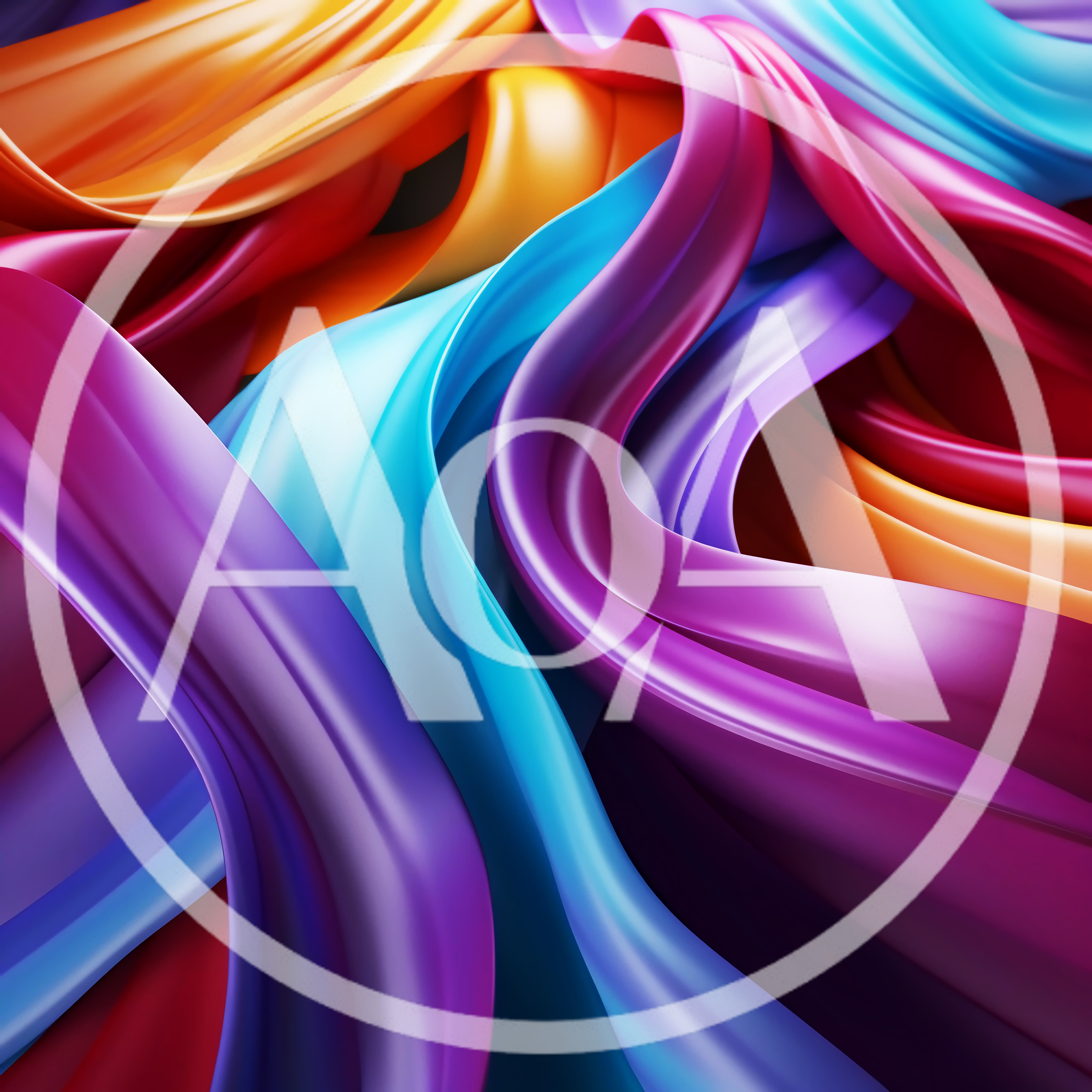 Abstract Flowing Colorful Silk Fabric Waves