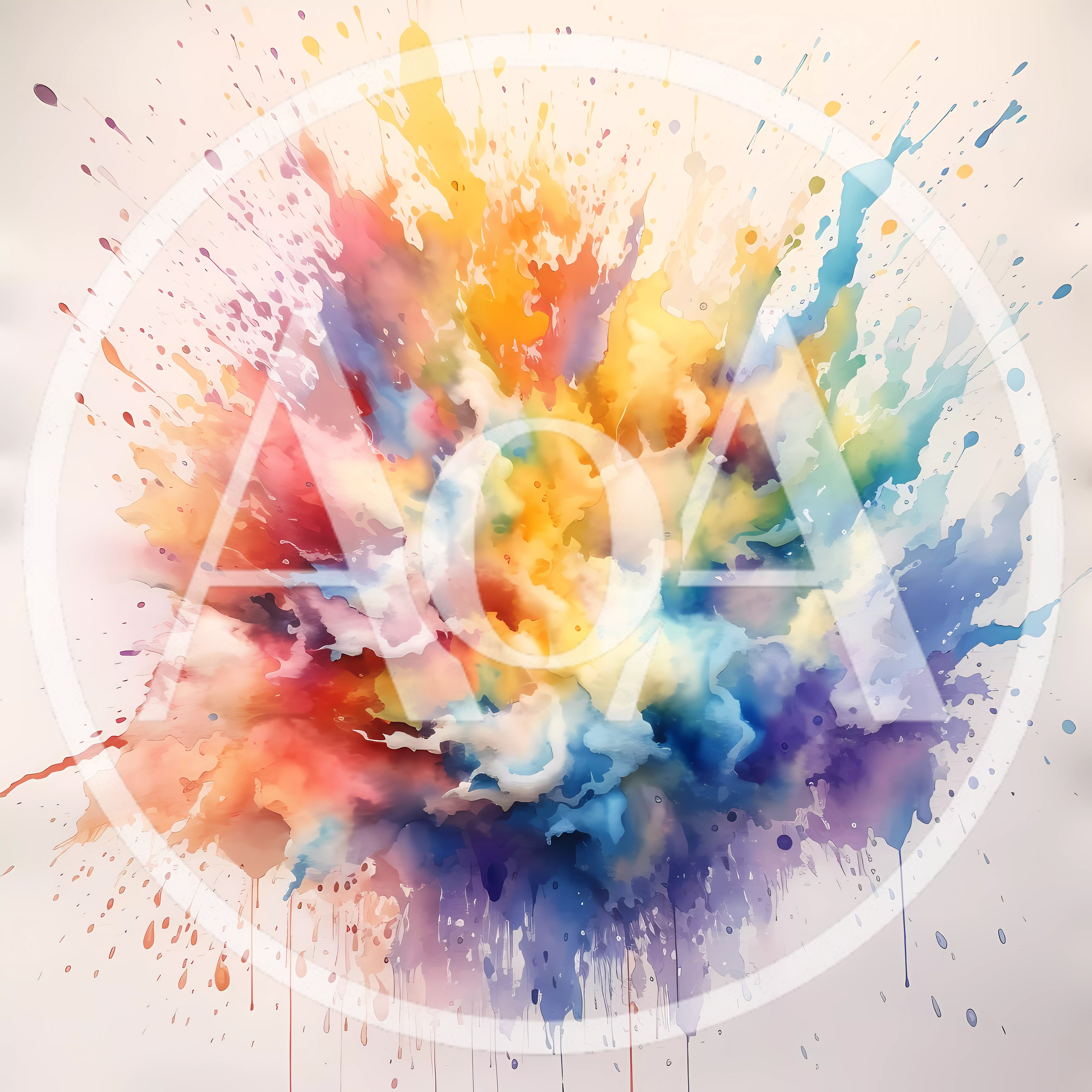 Abstract Watercolor Paint Explosion With Vibrant Colors