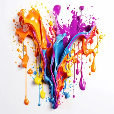 Abstract Multi-Colored Paint Splash Explosion