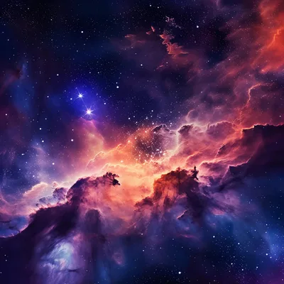 Vibrant Deep Space Nebula With Glowing Stars