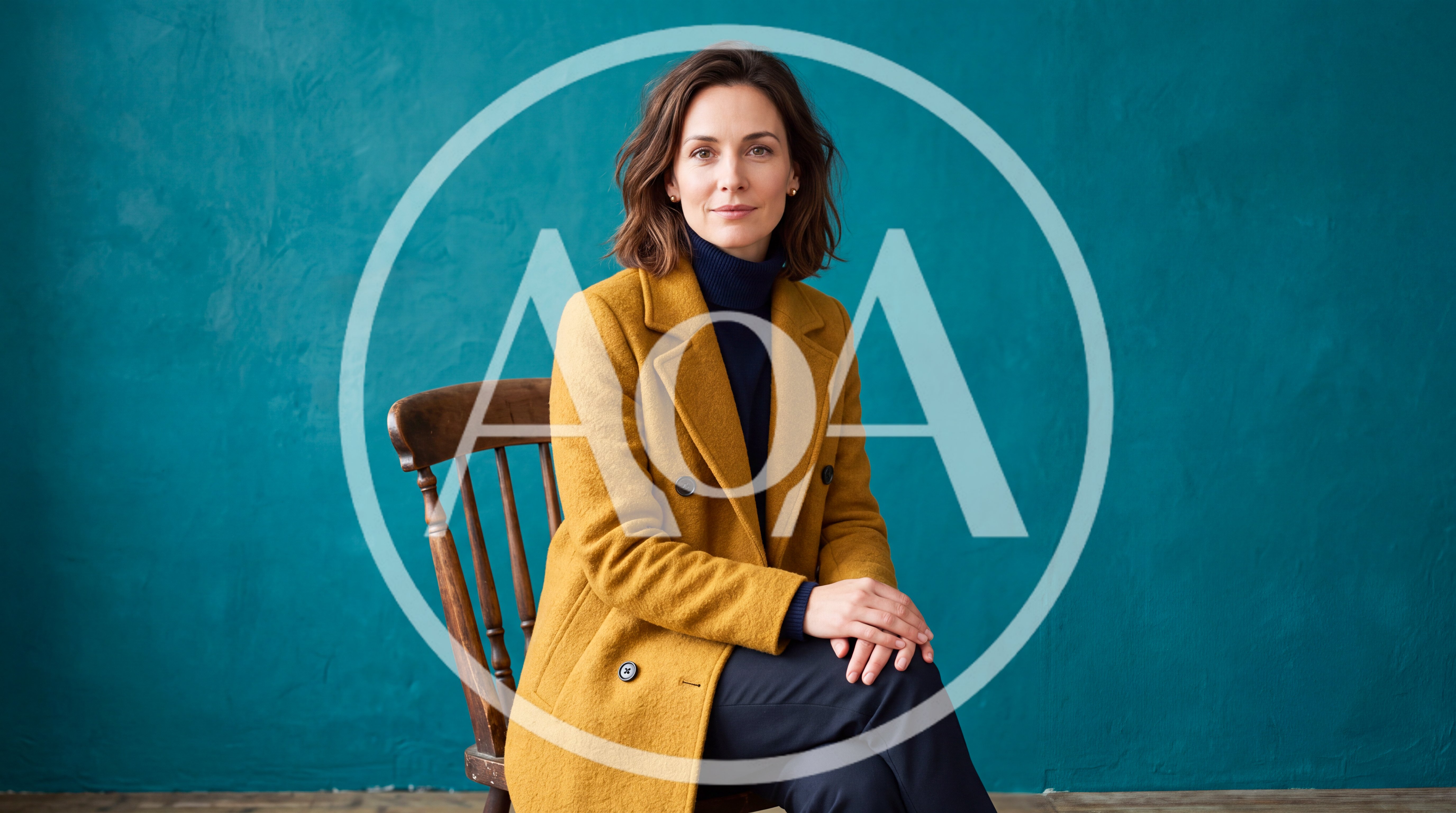 Portrait Of A Professional Woman In A Yellow Coat