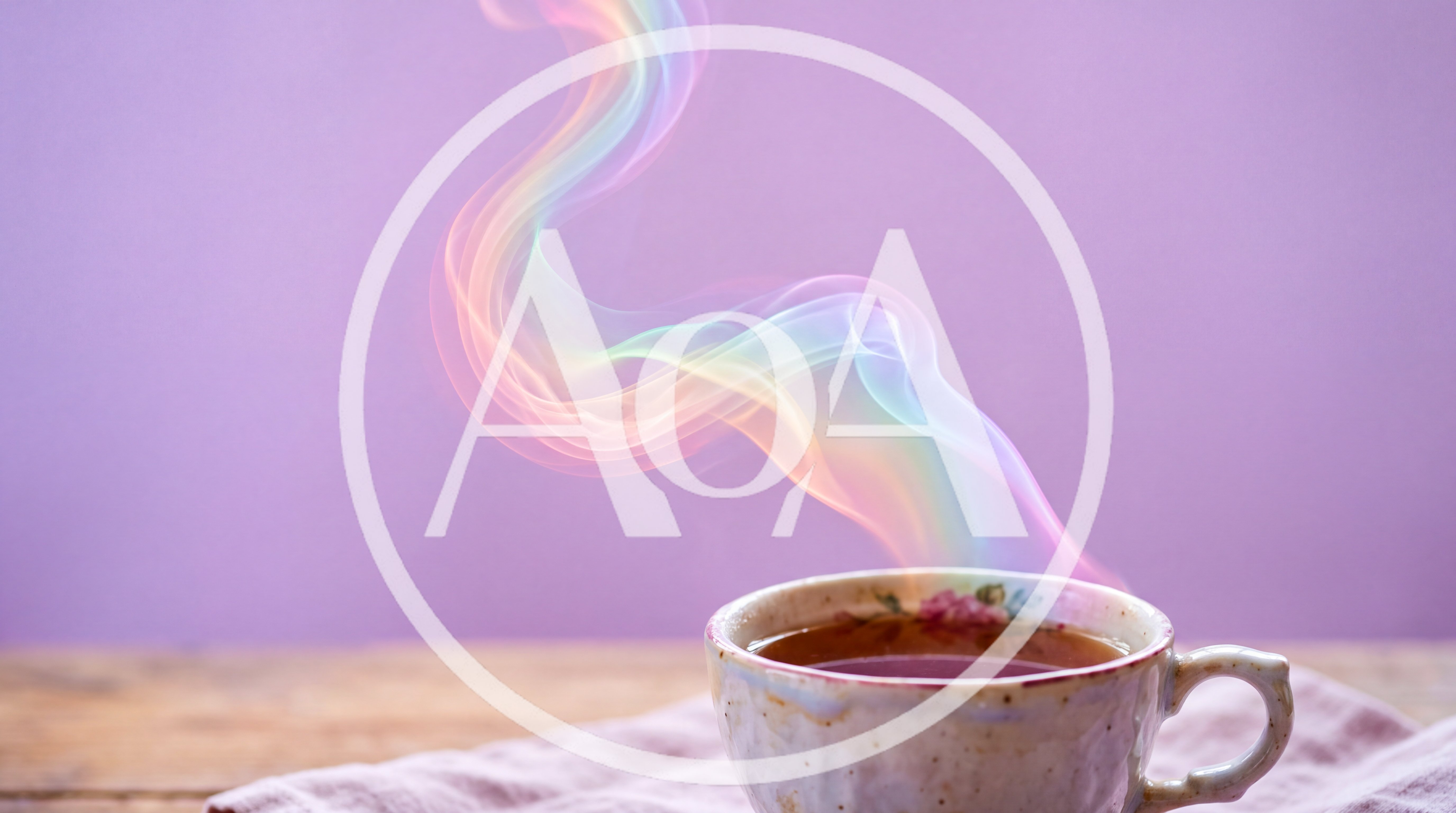 Steaming Cup Of Tea With Rainbow Colored Vapor