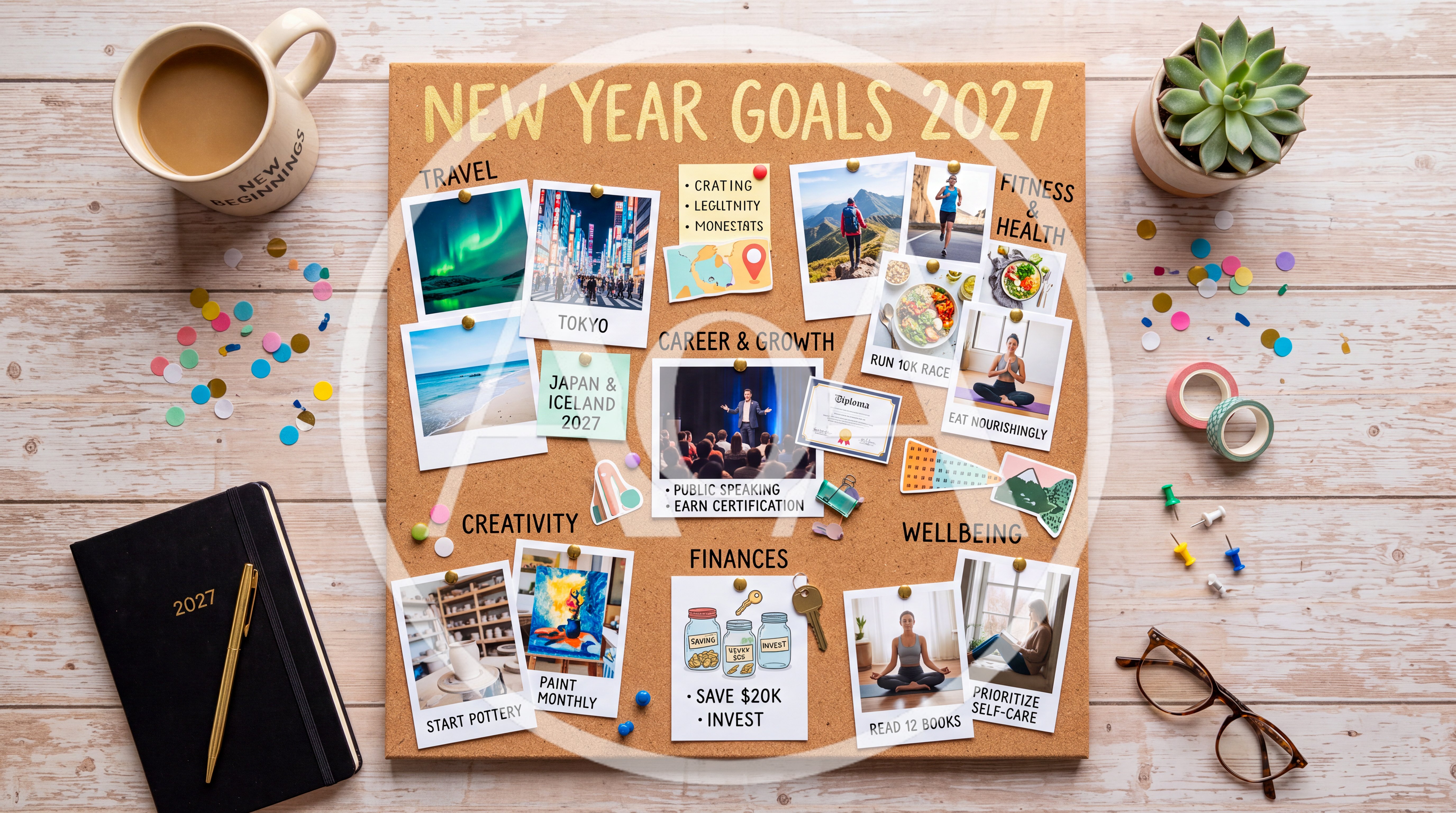 New Year 2027 Goal Setting Vision Board