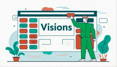 Business Professional Organizing Digital Vision Board Illustration