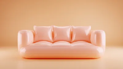 Minimalist Inflatable Peach Colored Sofa