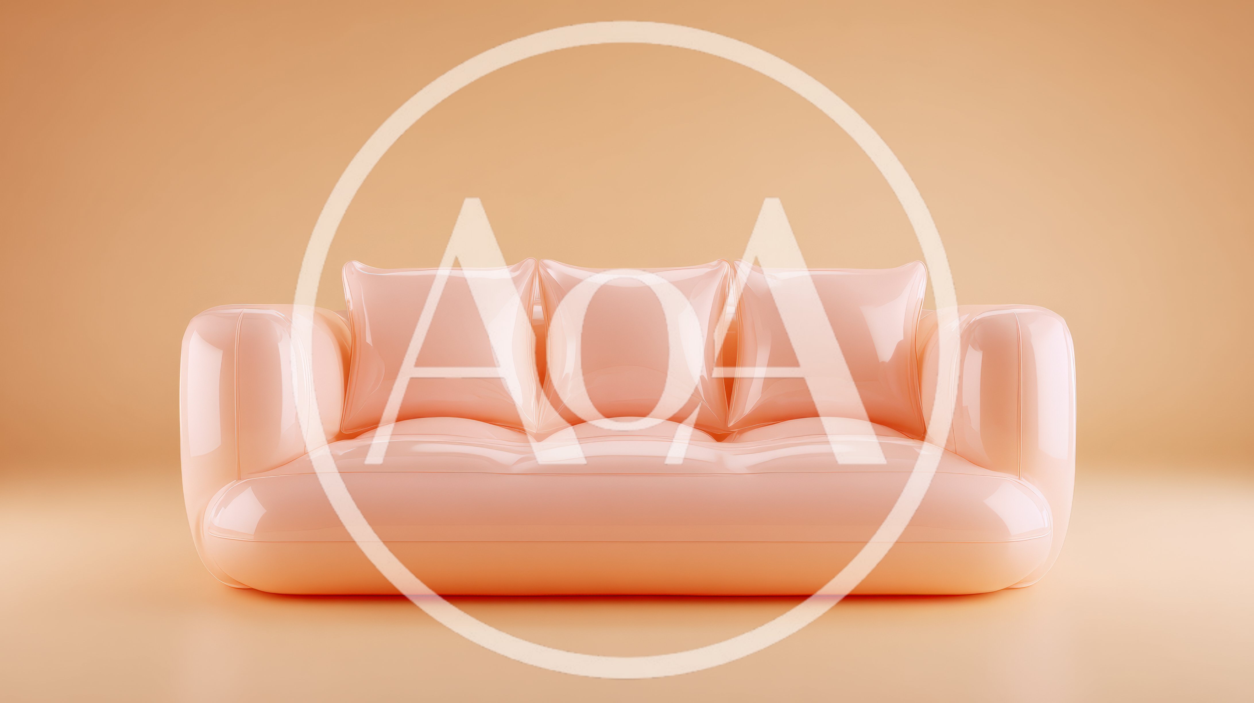 Minimalist Inflatable Peach Colored Sofa