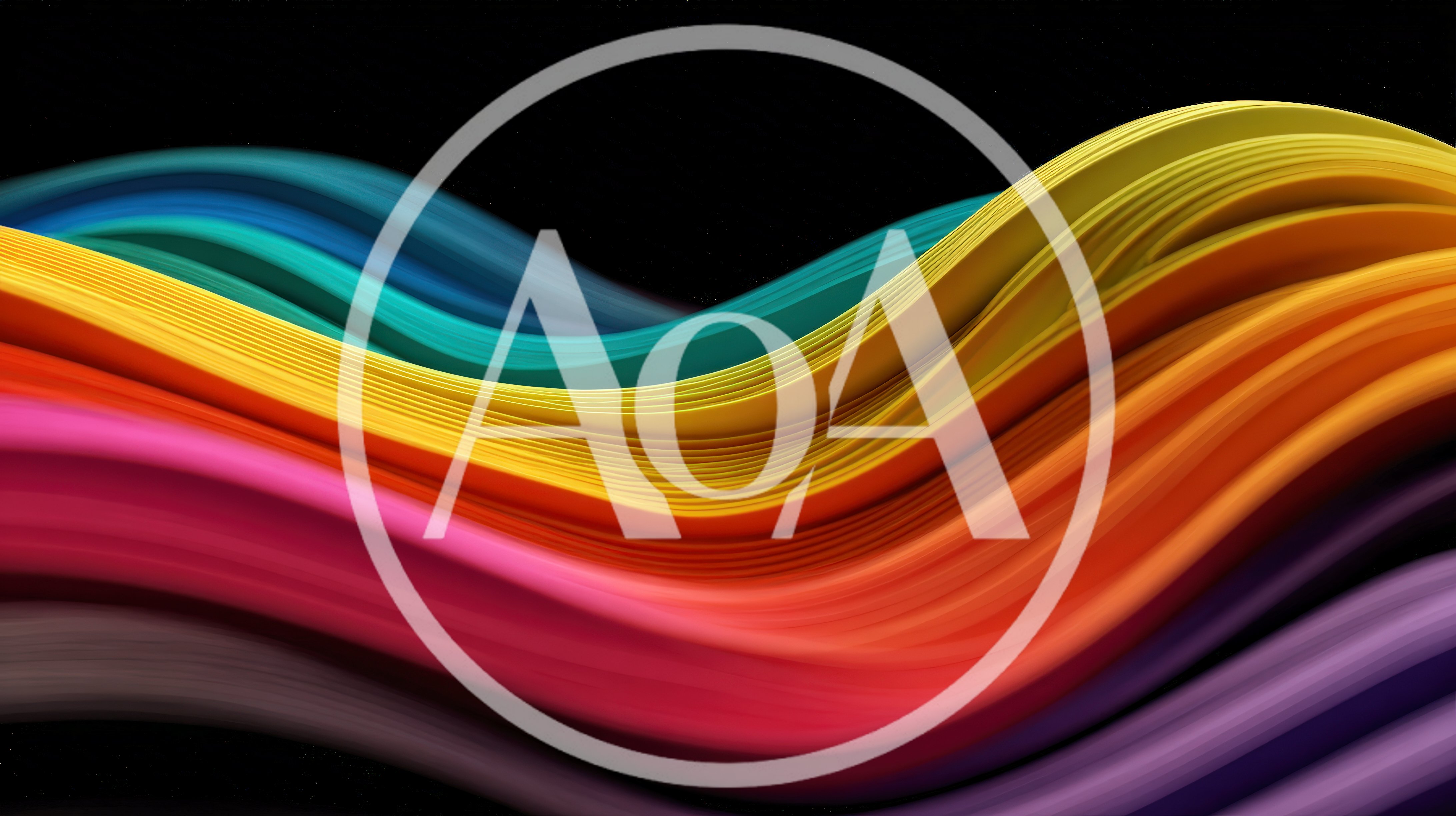 Abstract Flowing Colorful 3D Wavy Ribbon Background
