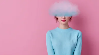 Woman With A Cloud Over Her Face