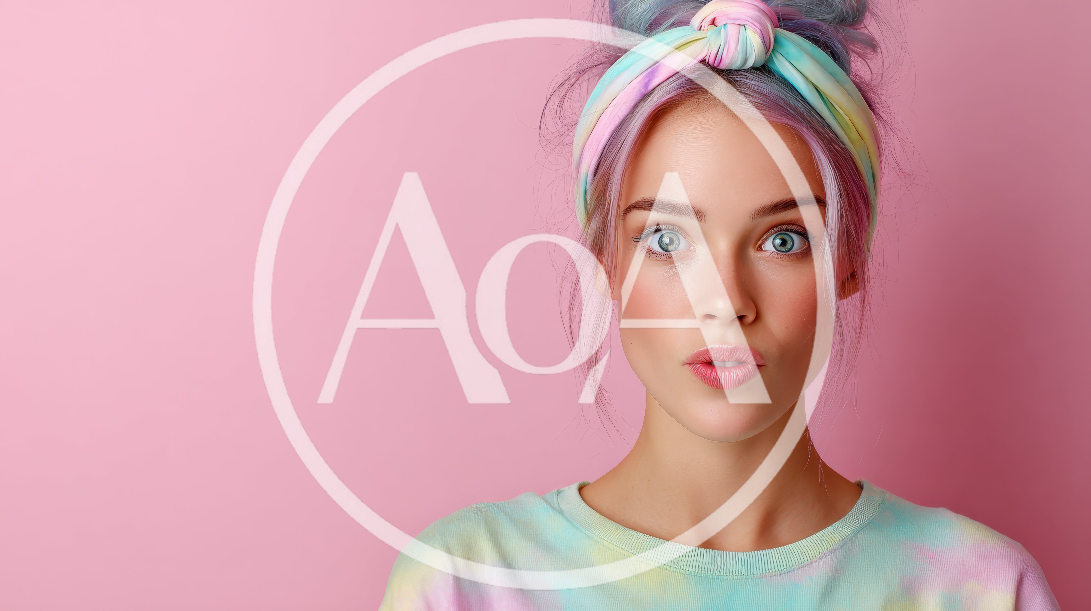 Portrait Of A Young Woman With Pastel Hair