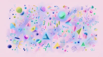 Abstract Memphis Style Background With Geometric Shapes