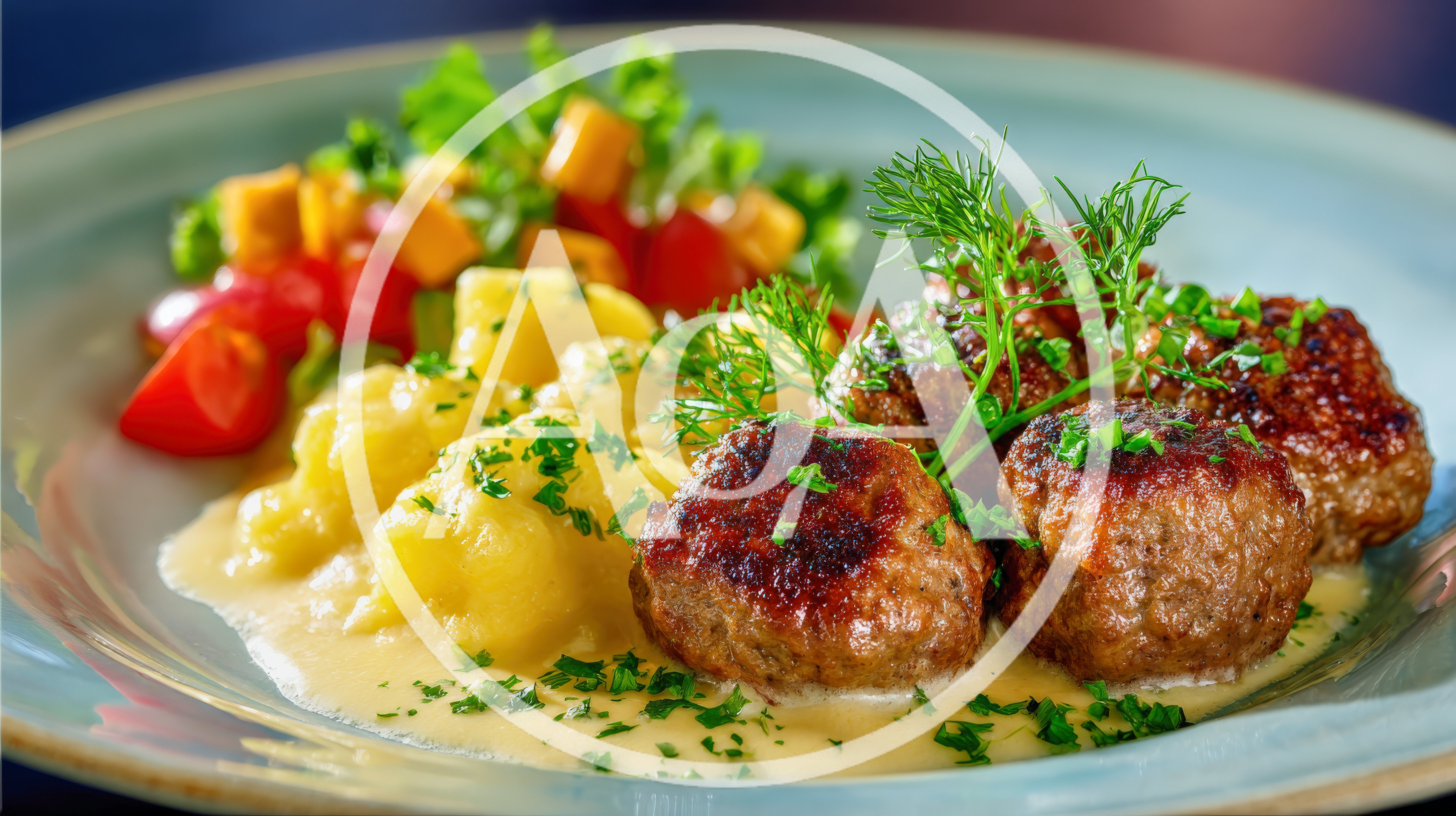 Swedish Meatballs With Cream Sauce And Potatoes