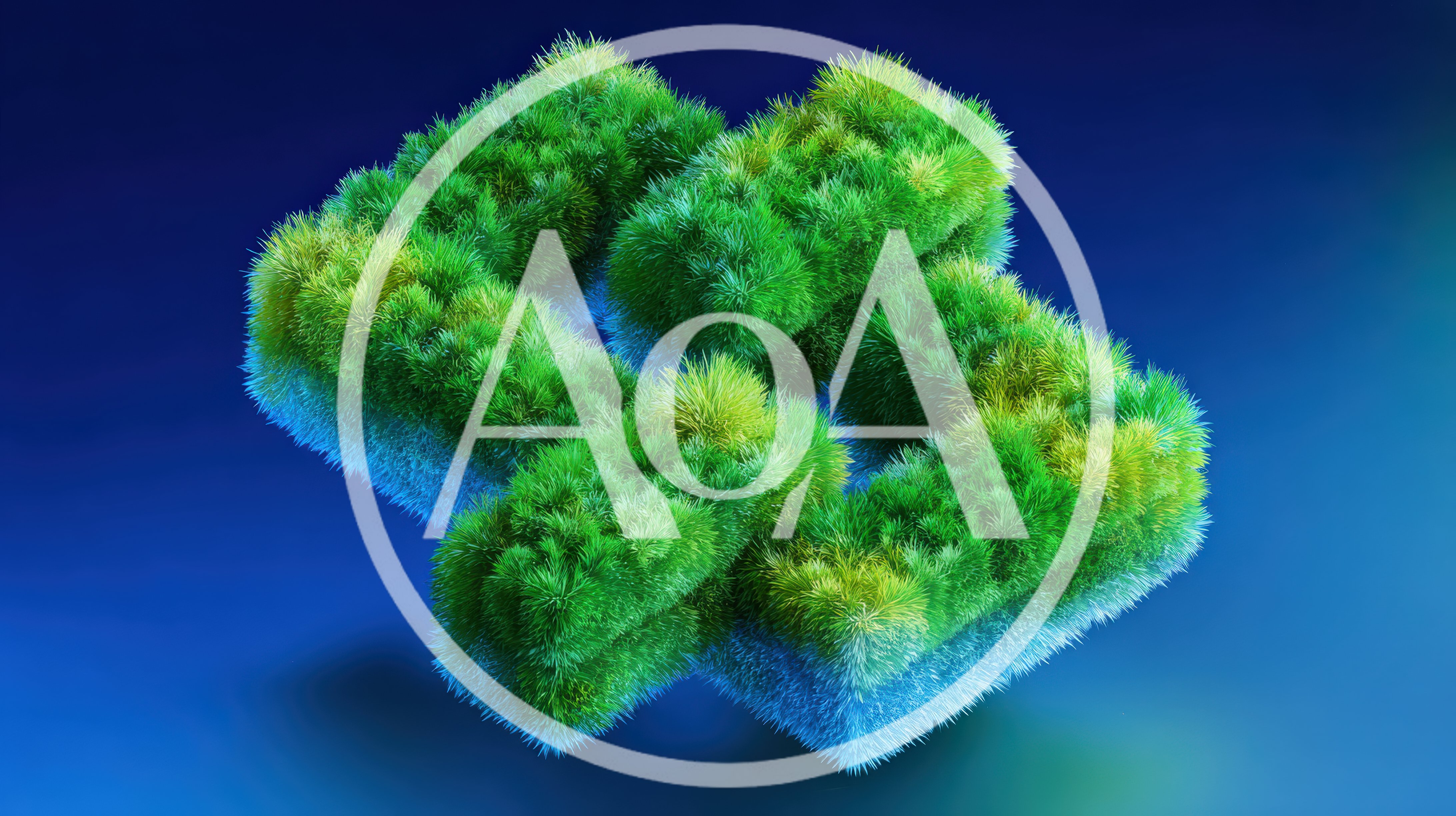 3D Rendered Binance Logo Covered In Green Grass