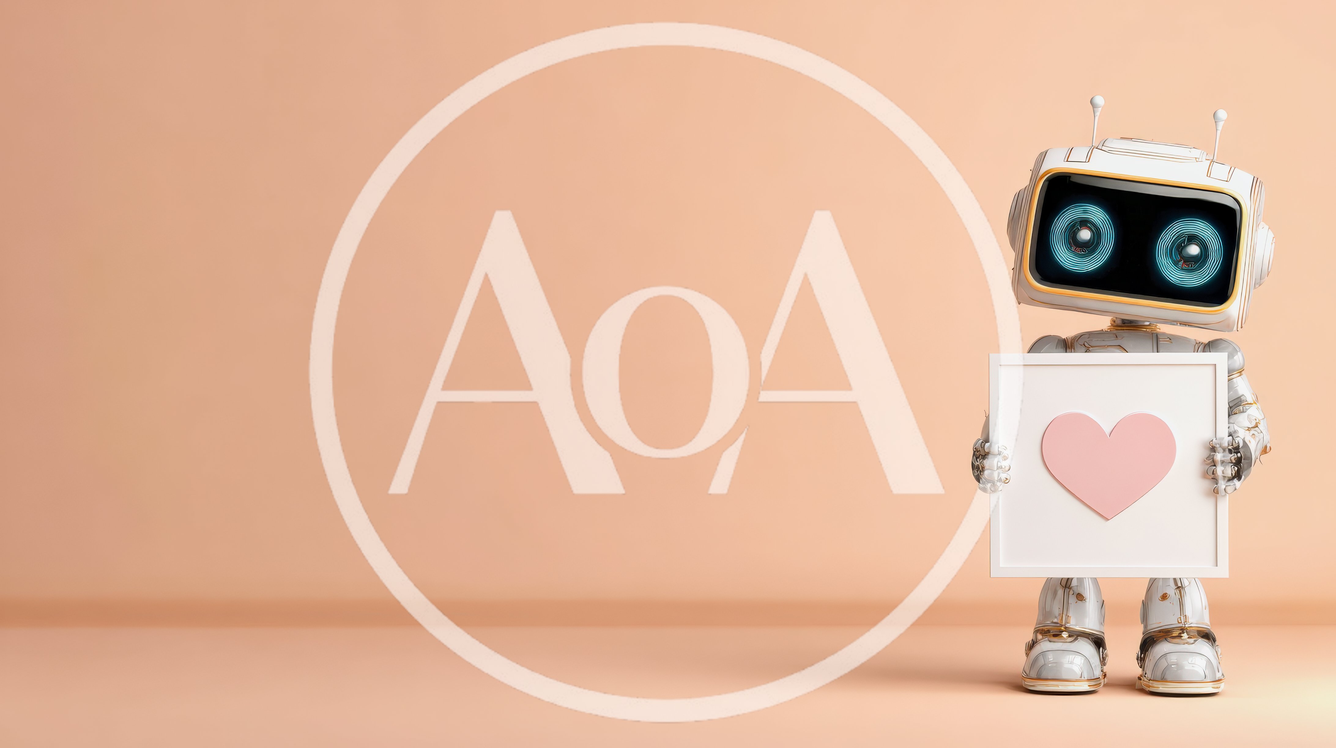 Cute Robot Holding A Heart Sign
