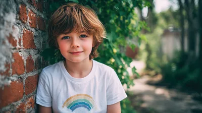 Portrait Of A Young Boy With Messy Hair