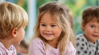 Preschool Children Interacting During Classroom Activity