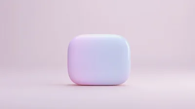 Minimalist Pastel Gradient Rounded Square 3D Object