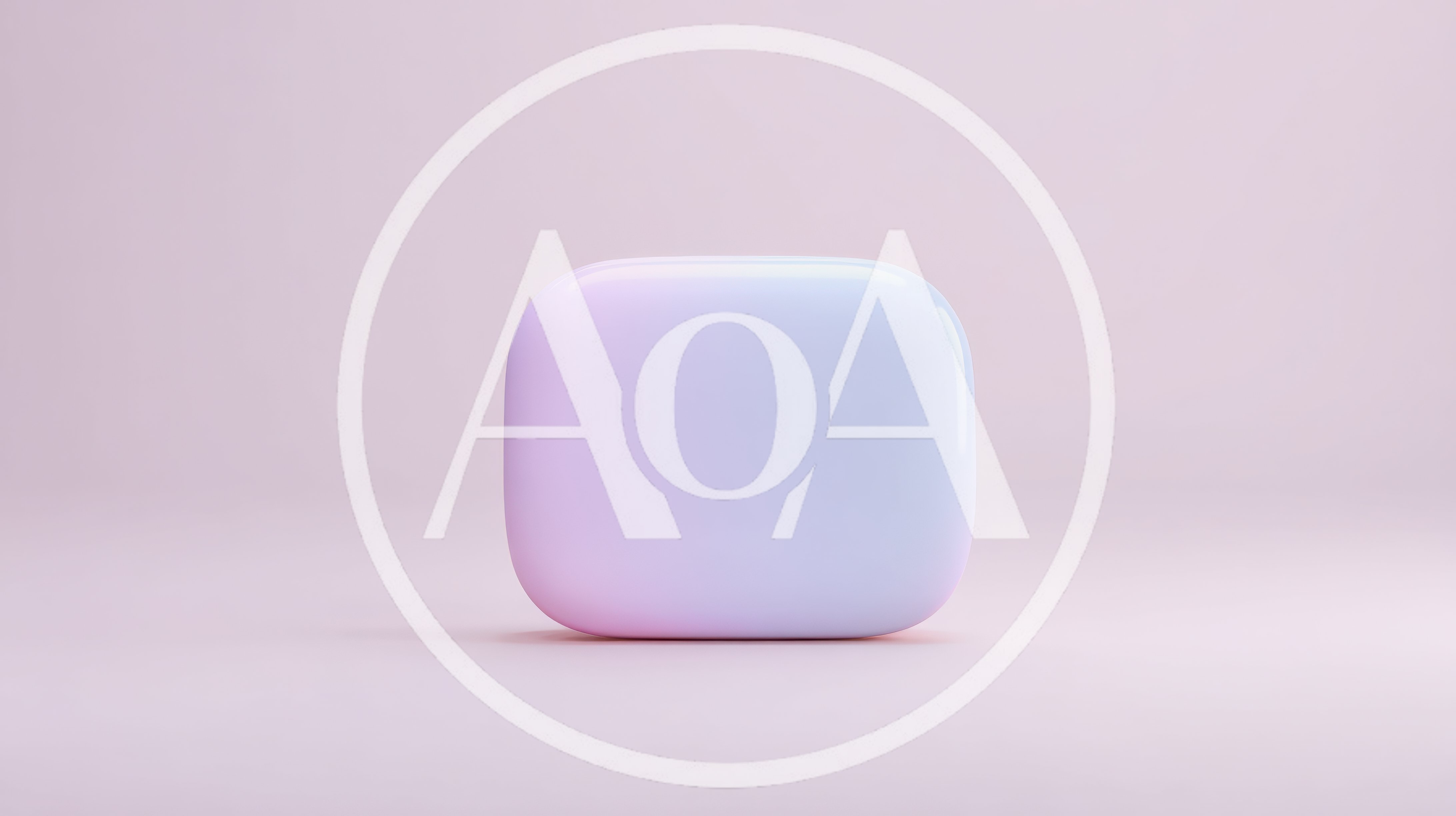 Minimalist Pastel Gradient Rounded Square 3D Object