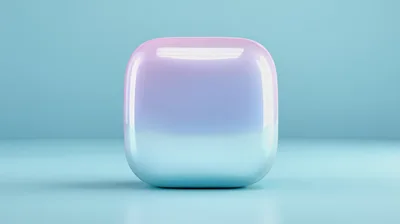 Glossy Rounded Cube with Pastel Gradient