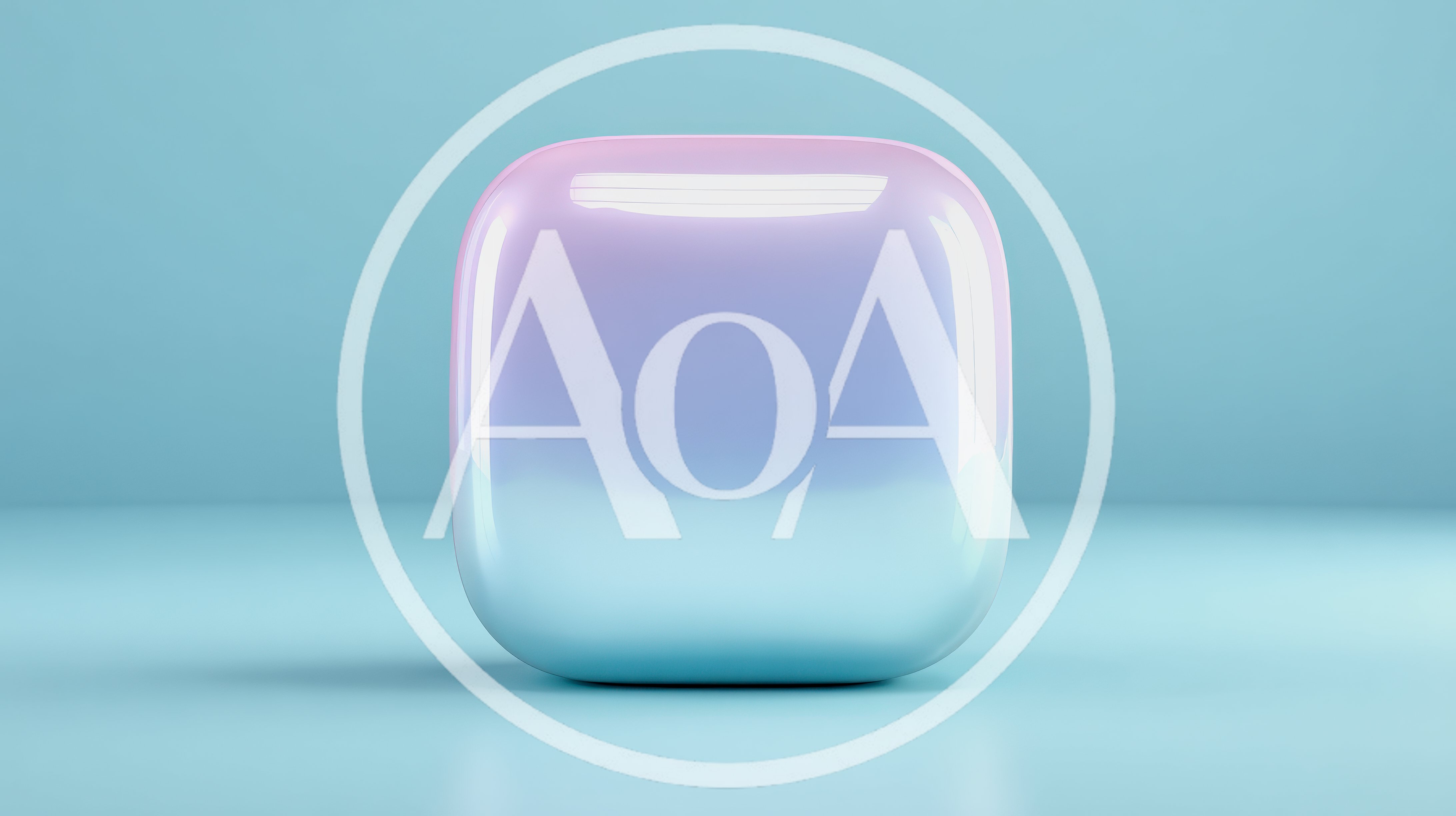 Glossy Rounded Cube with Pastel Gradient