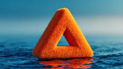 Fuzzy Orange Triangular Object Floating On Water