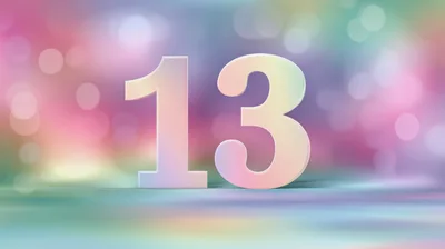 3D Rendered Number Thirteen On Pastel Bokeh Background