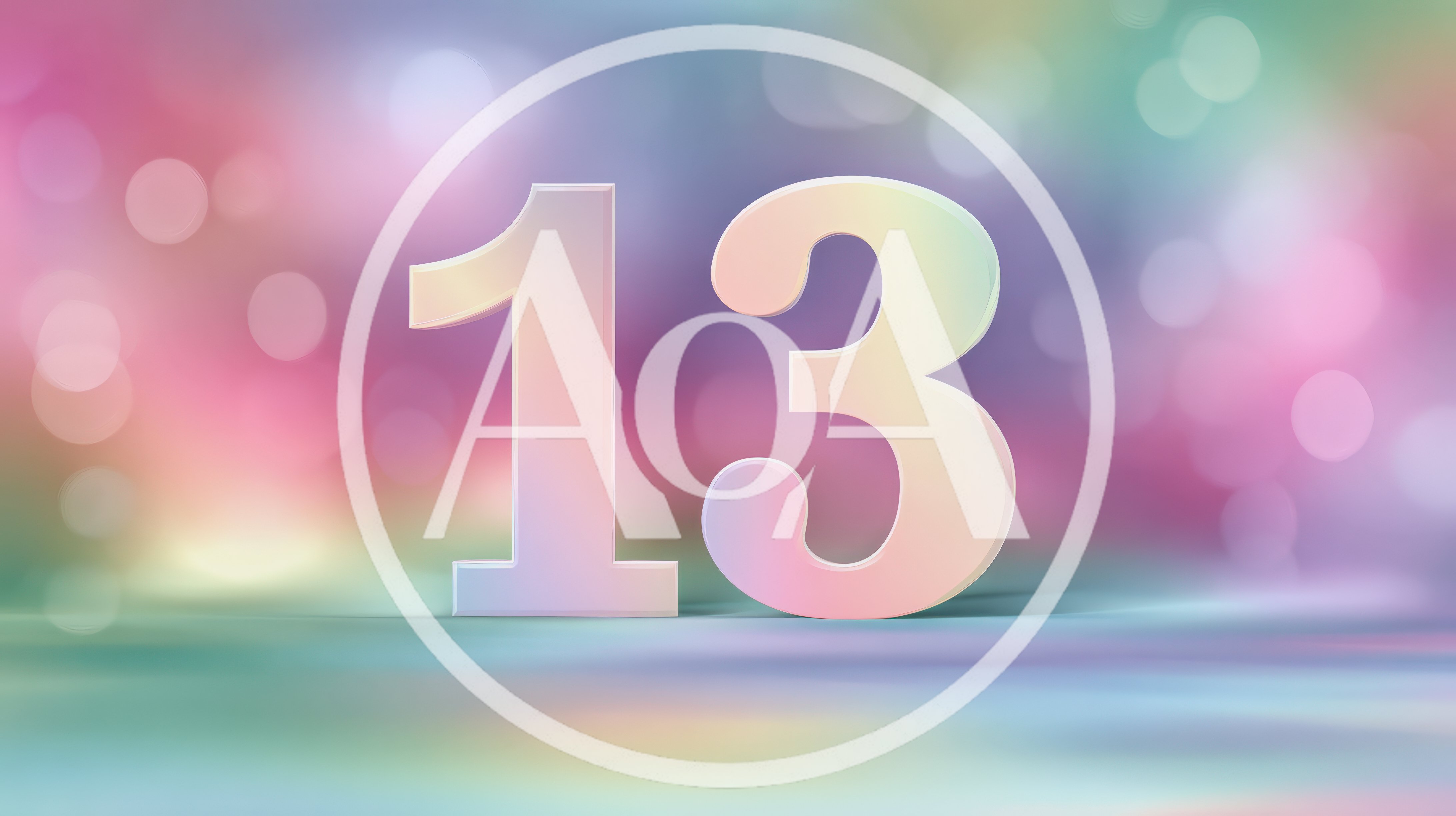 3D Rendered Number Thirteen On Pastel Bokeh Background