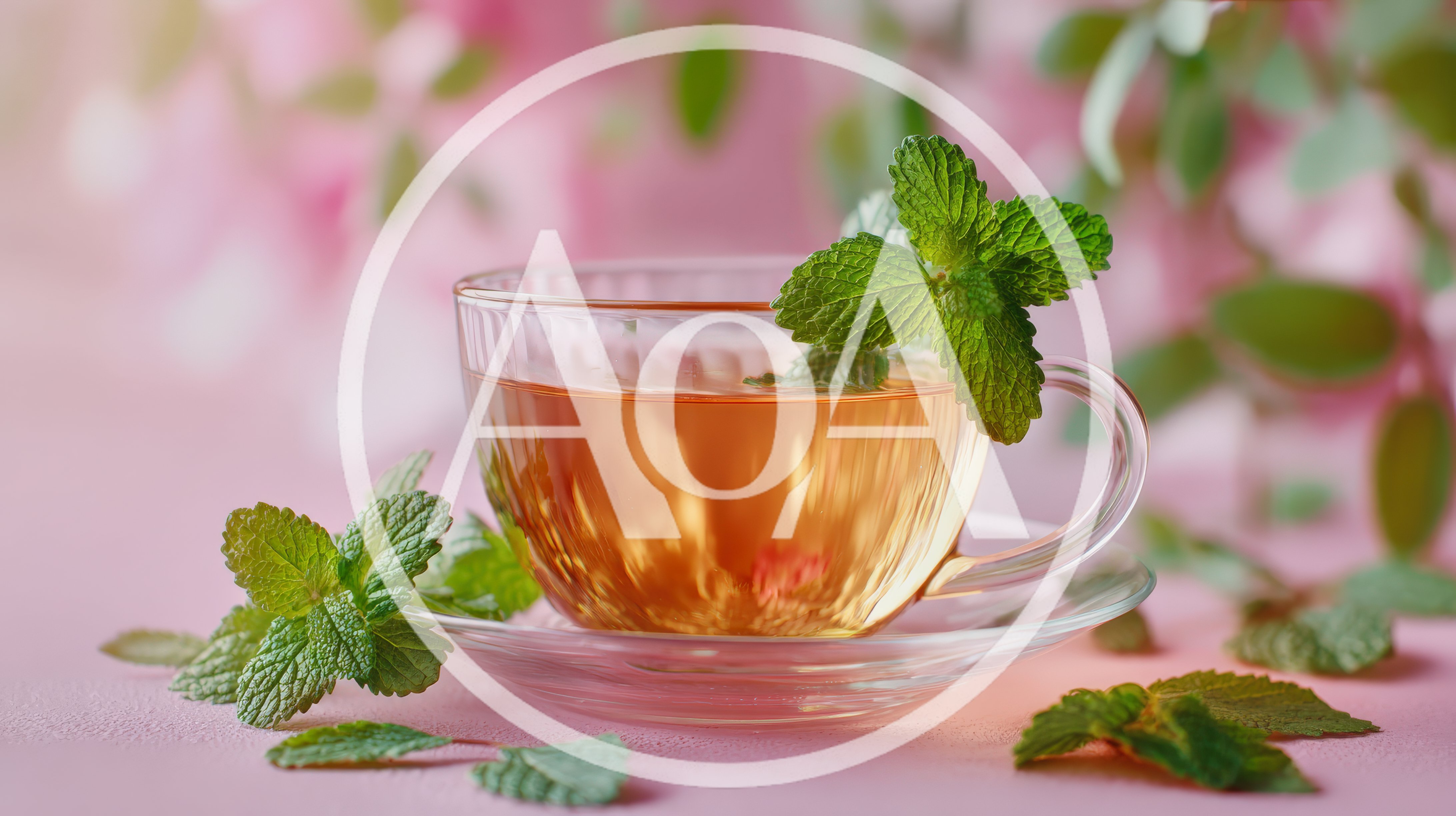 Glass Cup Of Herbal Mint Tea
