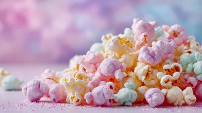 Pastel Colored Sweet Popcorn Pile