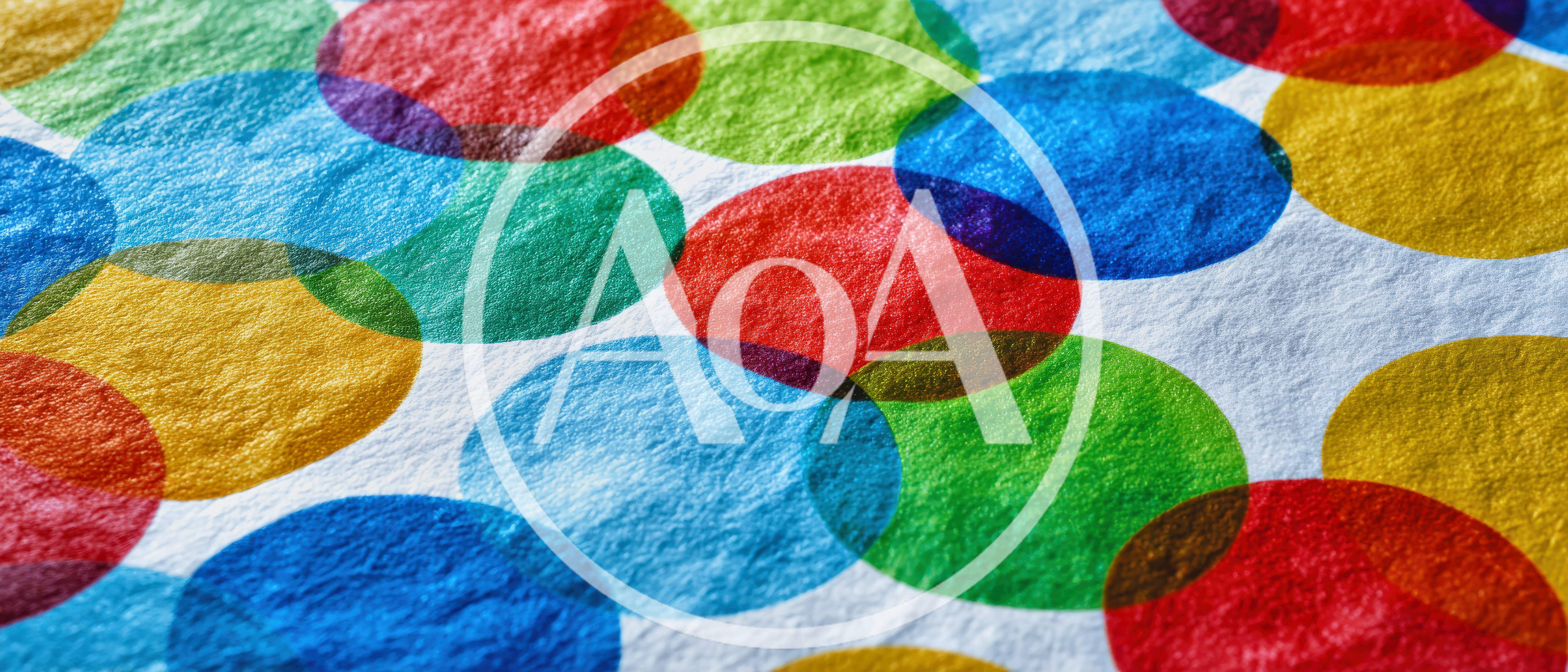 Abstract Pattern Of Overlapping Colorful Watercolor Circles