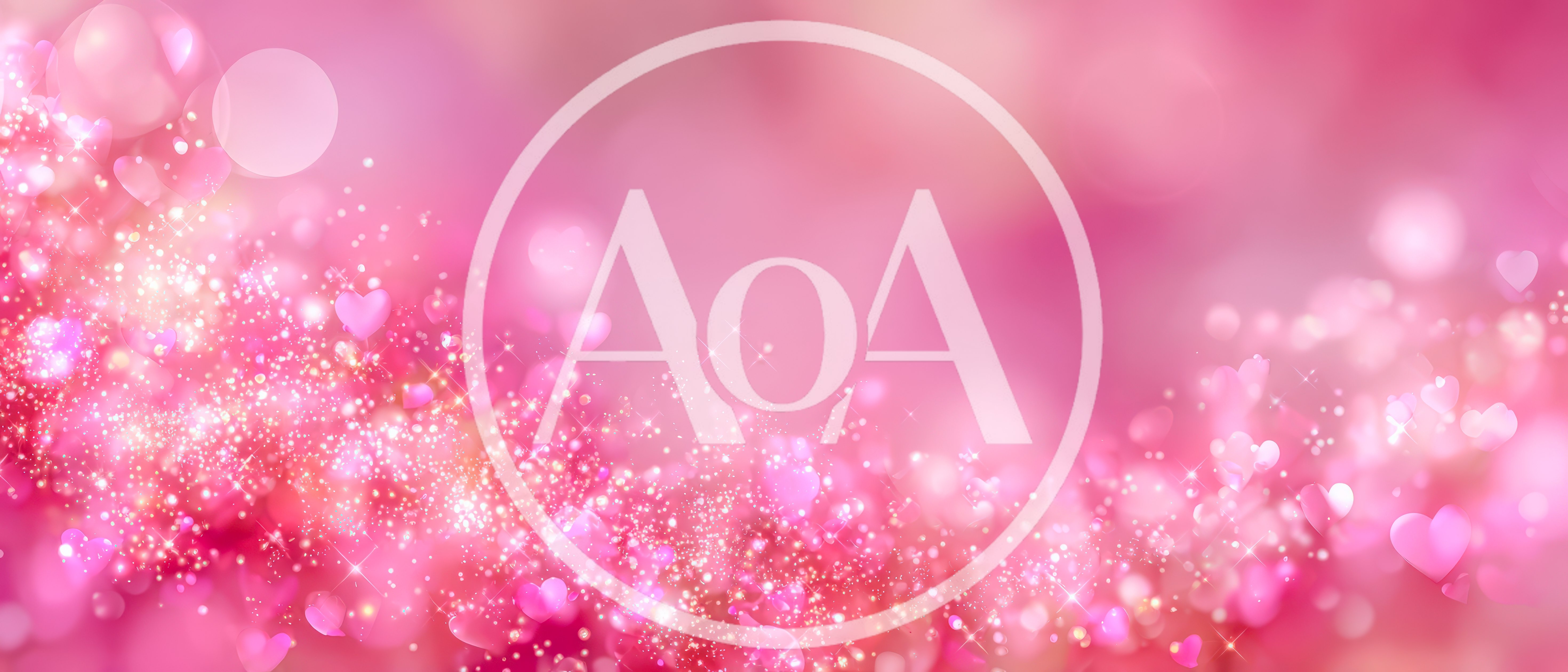 Pink Romantic Background With Floating Hearts And Glitter