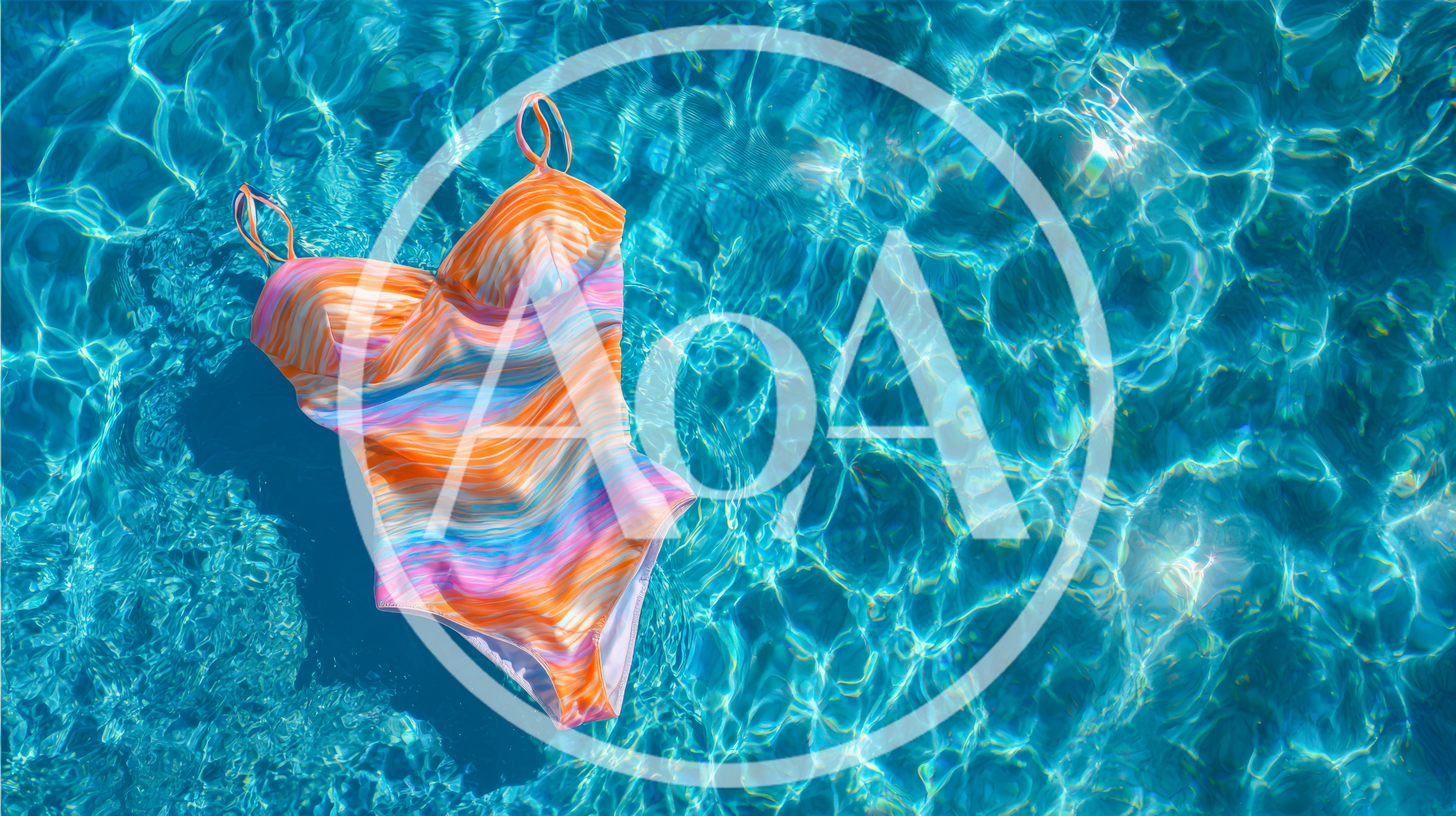 Colorful One Piece Swimsuit Floating In Swimming Pool