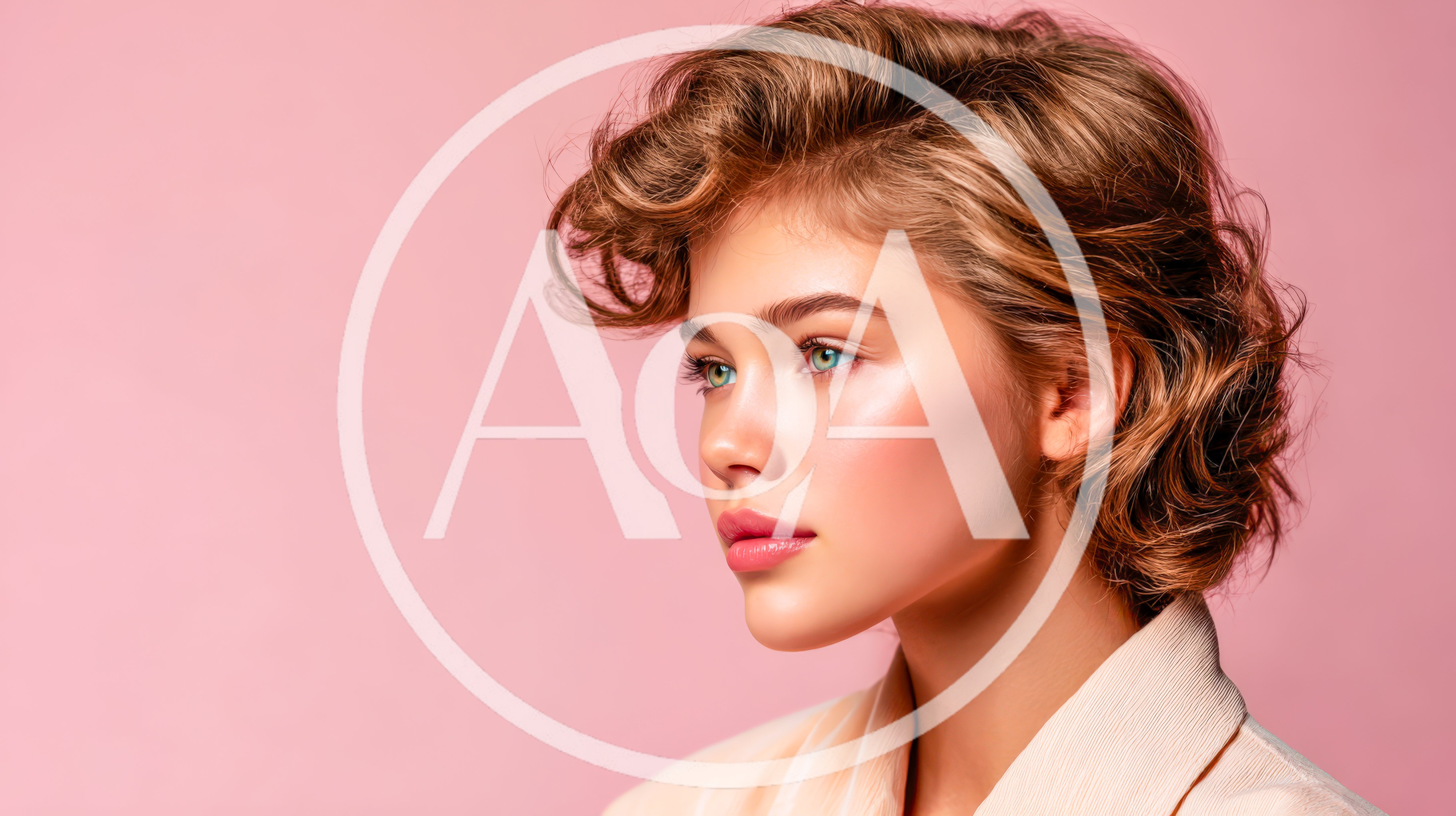 Portrait Of A Young Woman With Short Wavy Hair