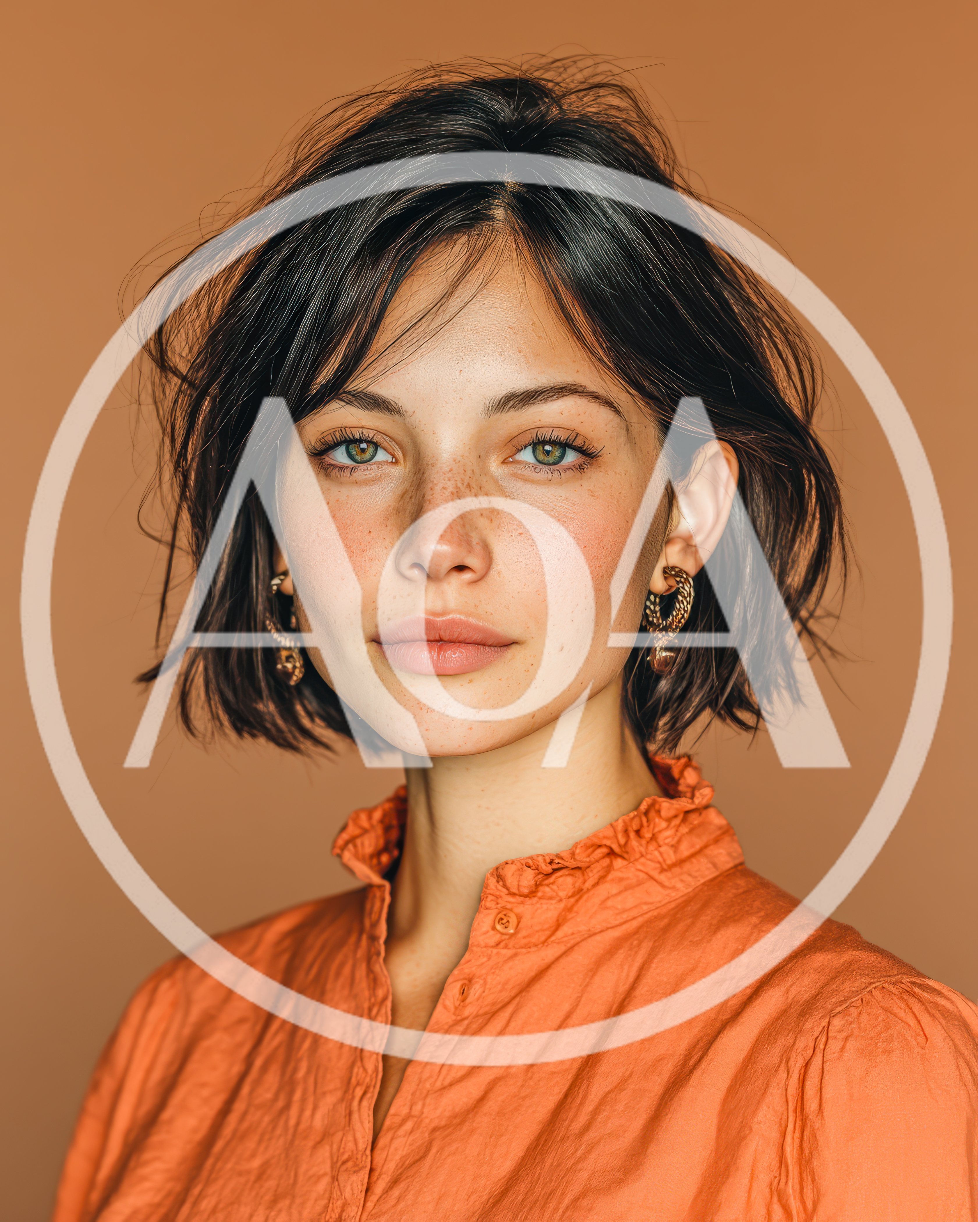 Portrait Of A Young Woman With Short Dark Hair