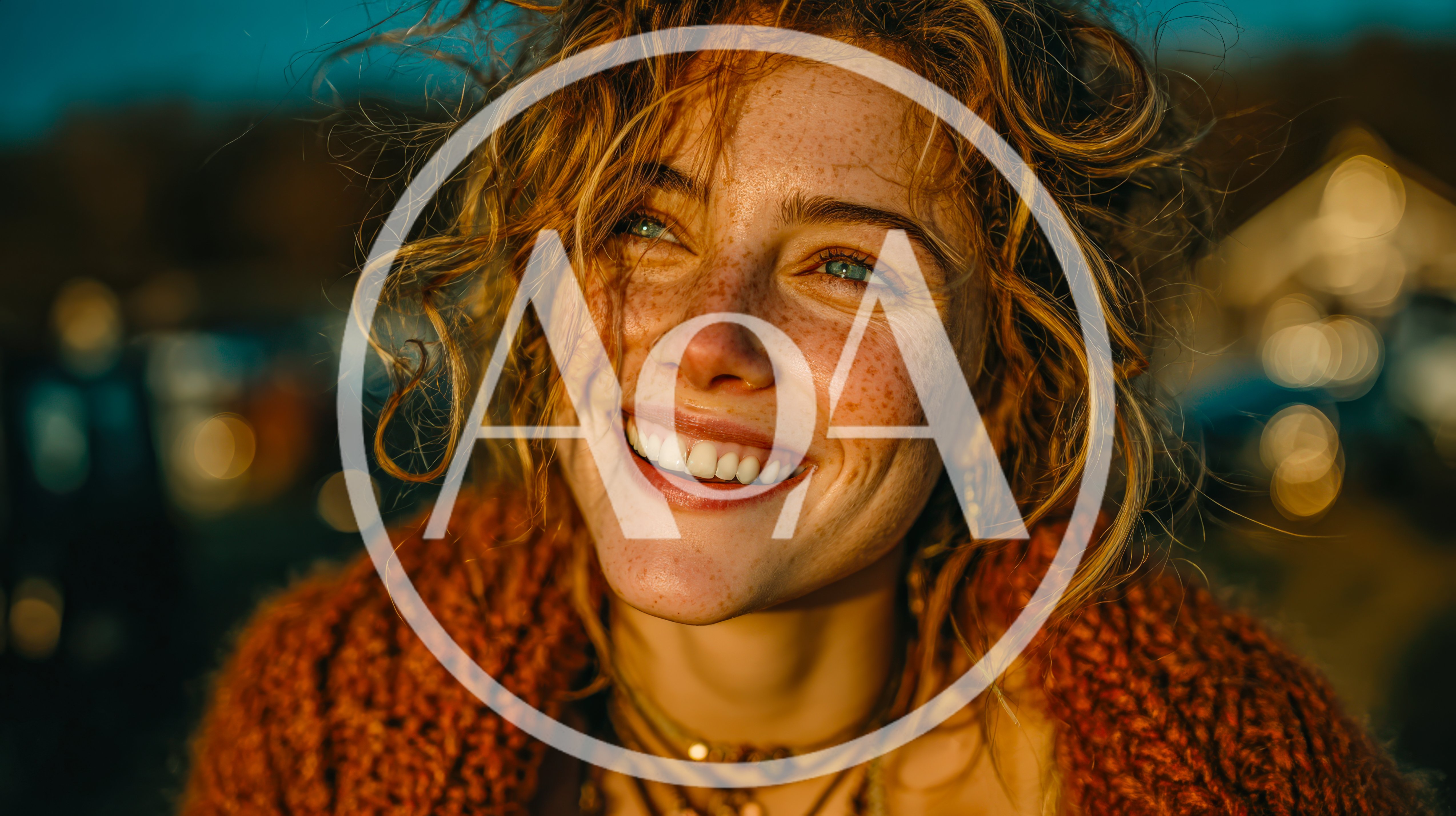 Portrait Of A Smiling Woman With Freckles