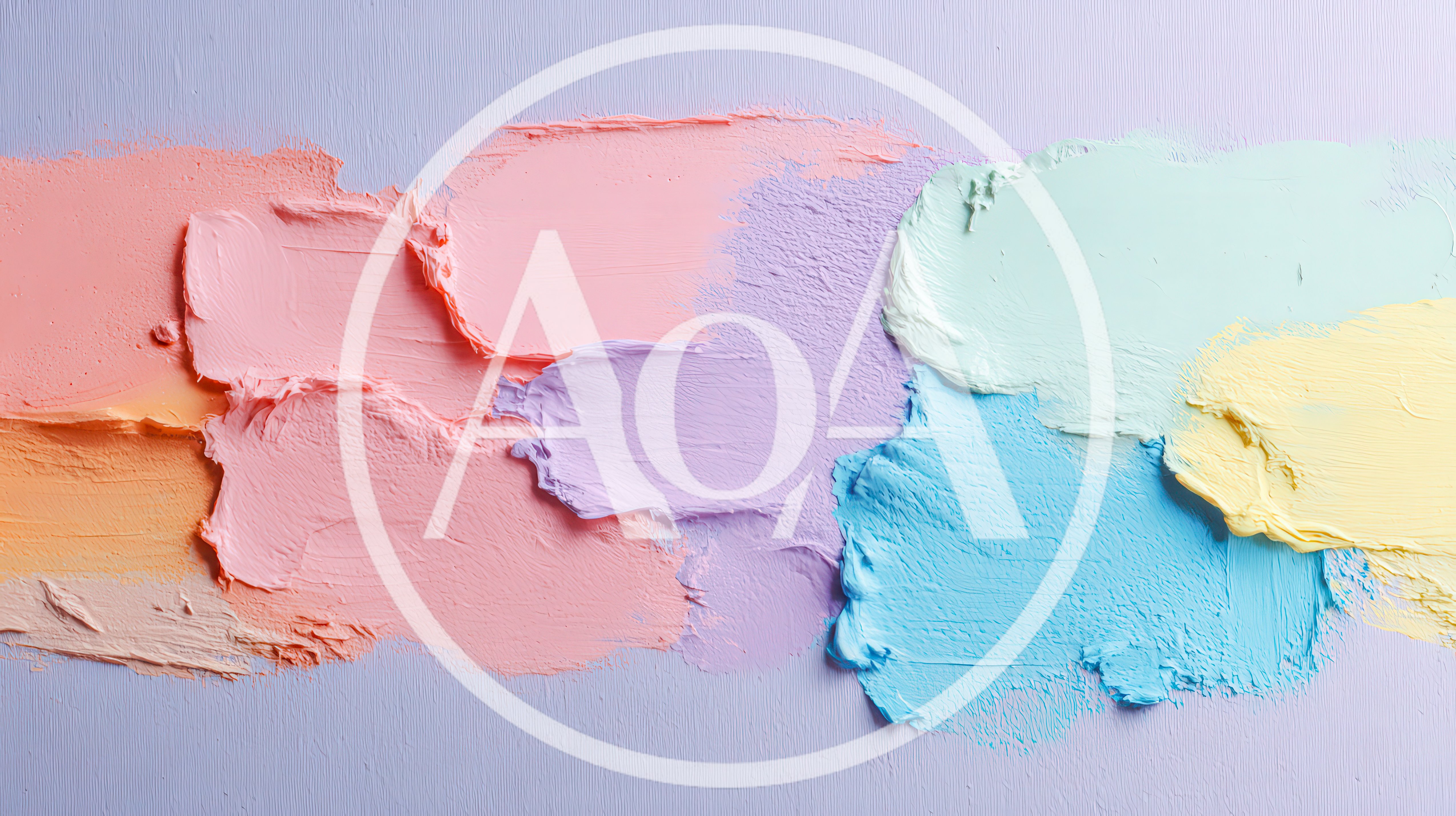 Pastel Oil Paint Swatches On A Purple Background