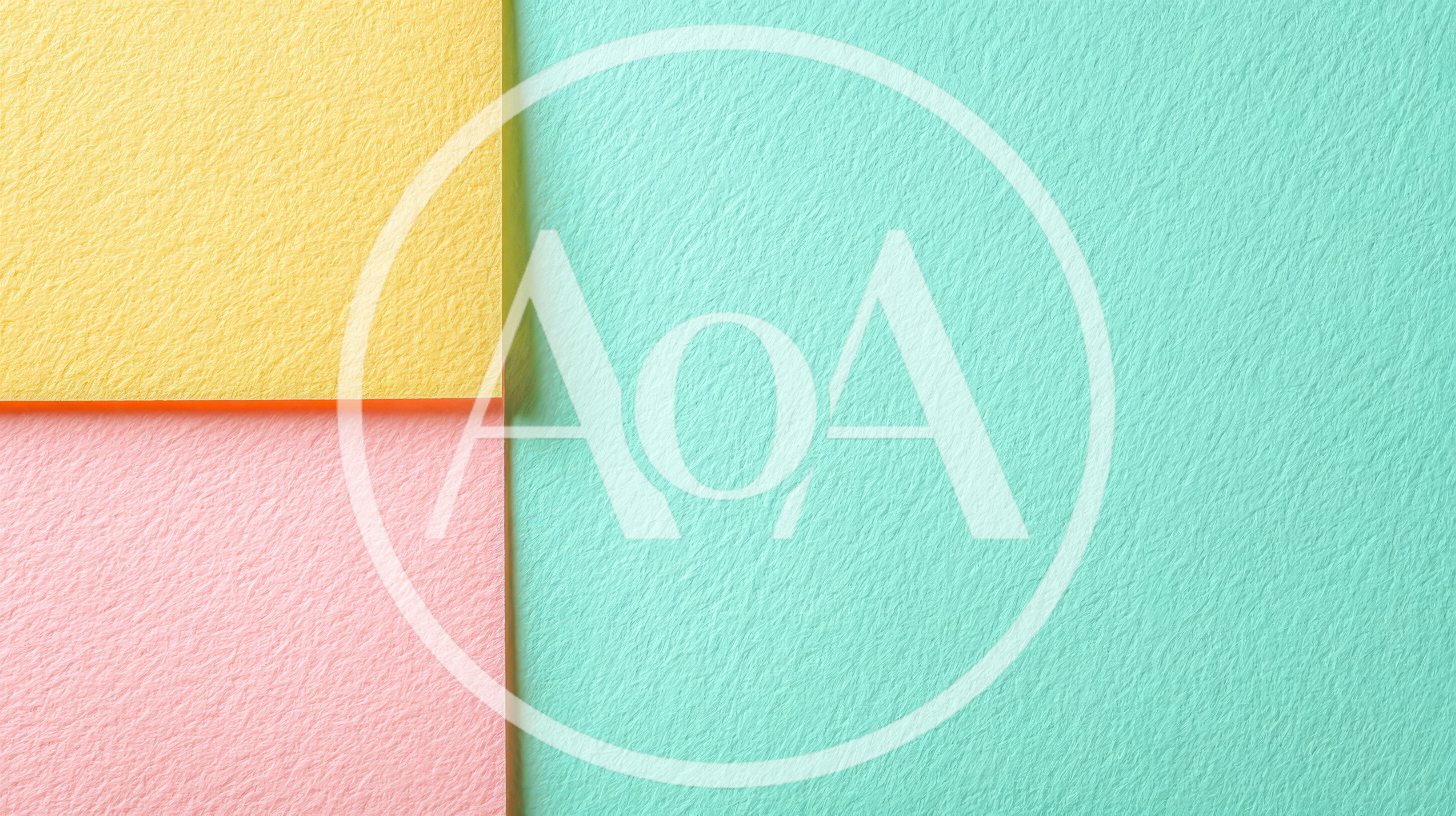 Abstract Background With Yellow Pink And Mint Paper