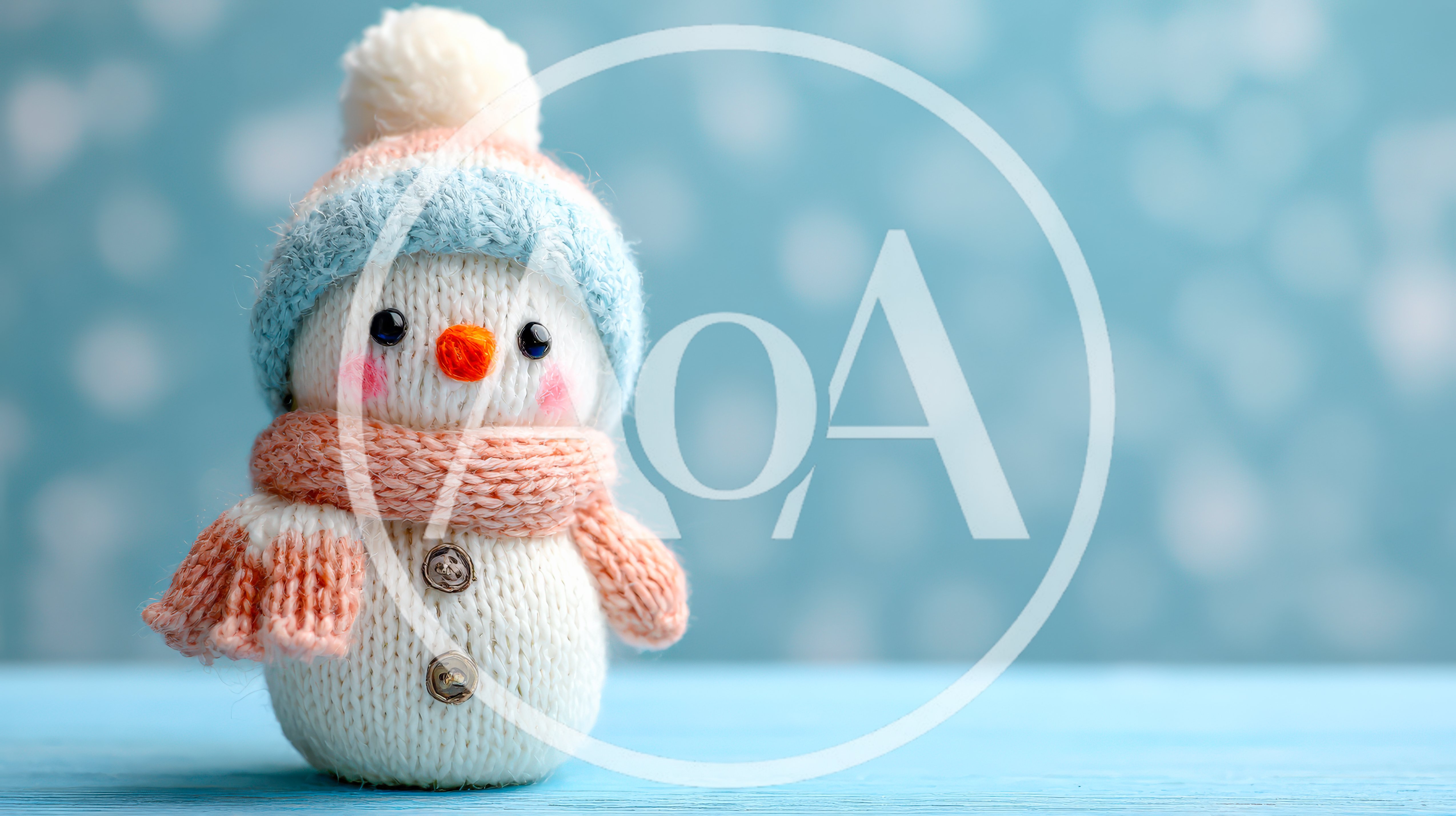 Knitted Snowman Toy With Scarf And Hat