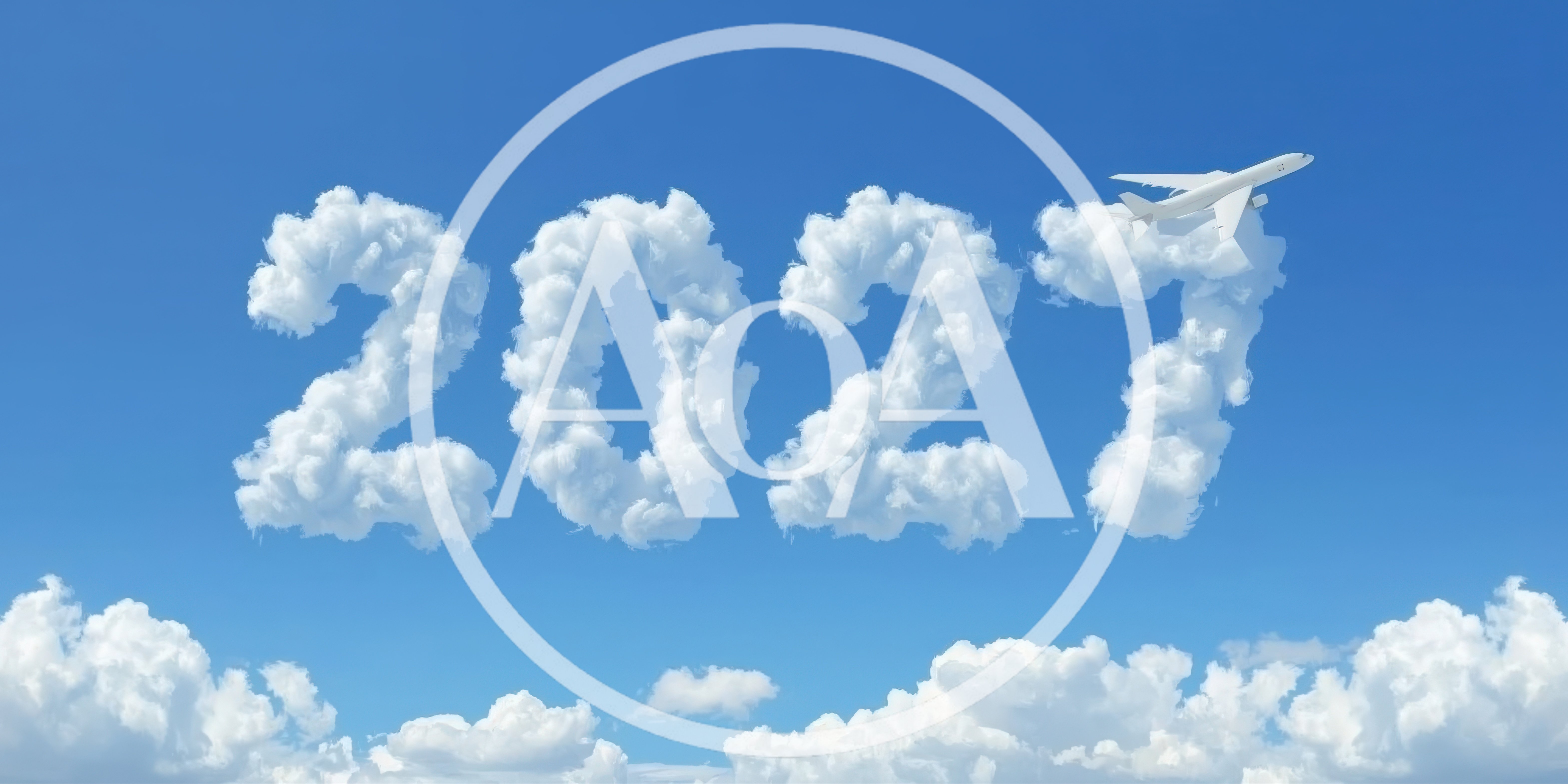 Airplane Flying Past Cloud Formation Of Year 2027