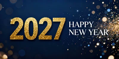 Golden 2027 Happy New Year Greeting Card