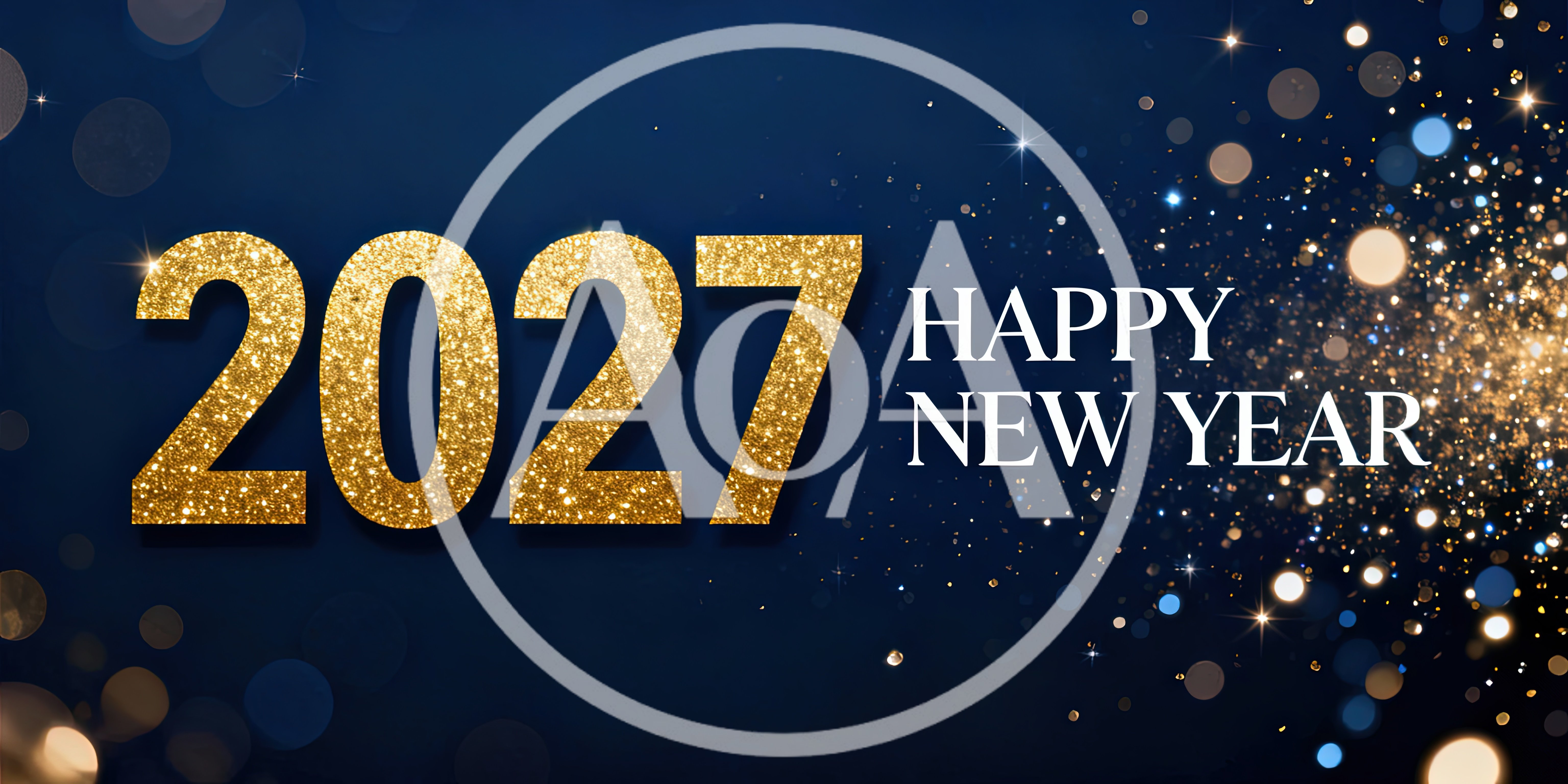 Golden 2027 Happy New Year Greeting Card