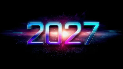 Futuristic 2027 Neon Text With Cosmic Light Burst
