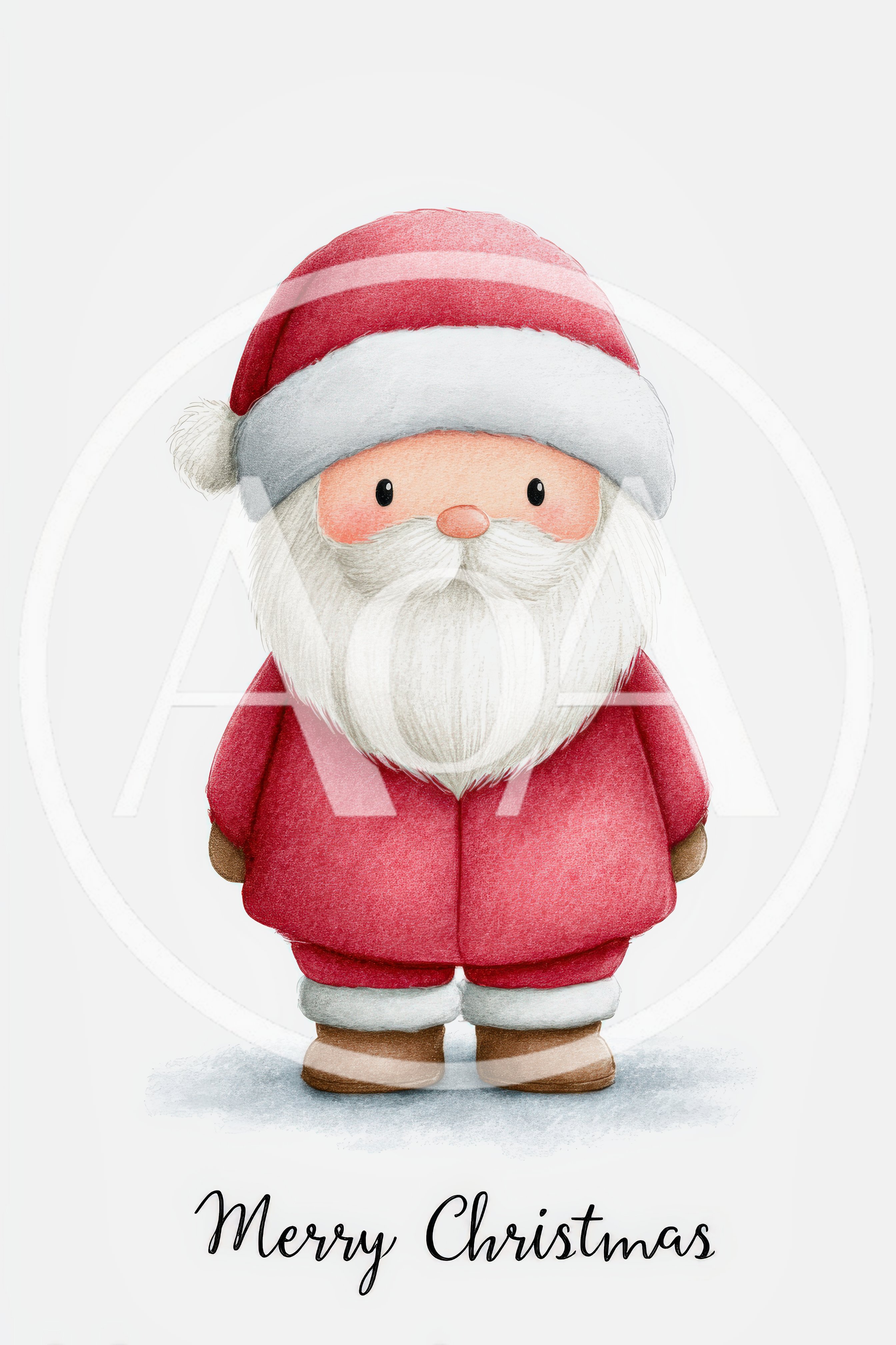 Cute Illustrated Santa Claus Character For Christmas