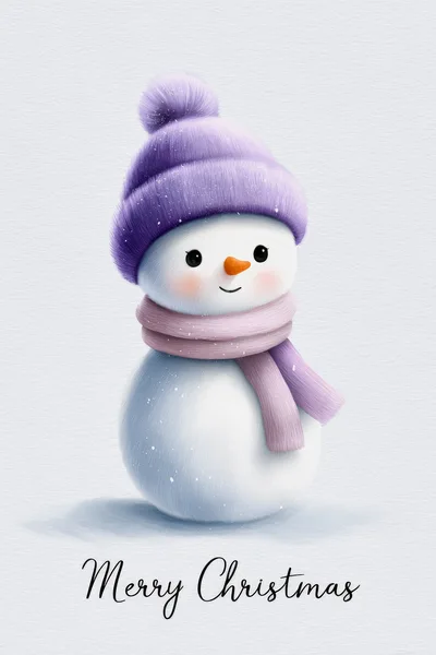 Cute Digital Illustration Of A Snowman With Winter Accessories