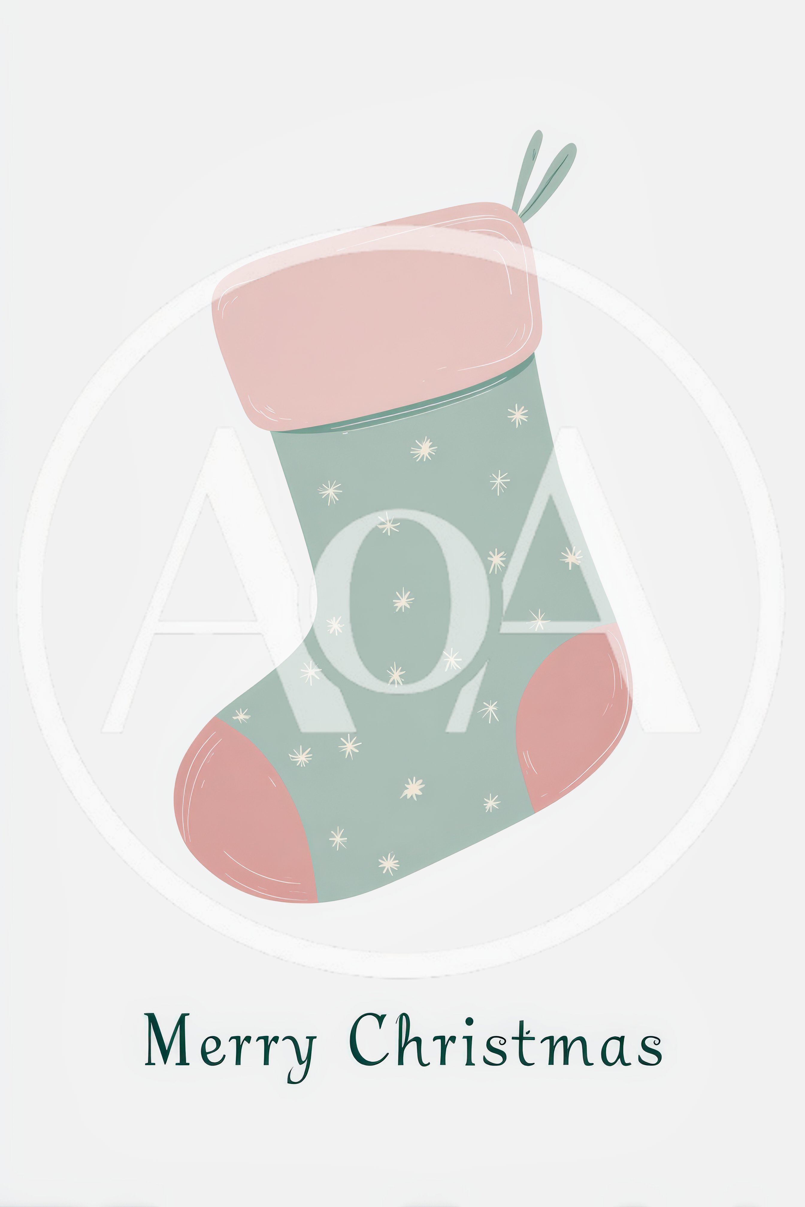 Minimalist Christmas Stocking Illustration With Merry Christmas Text