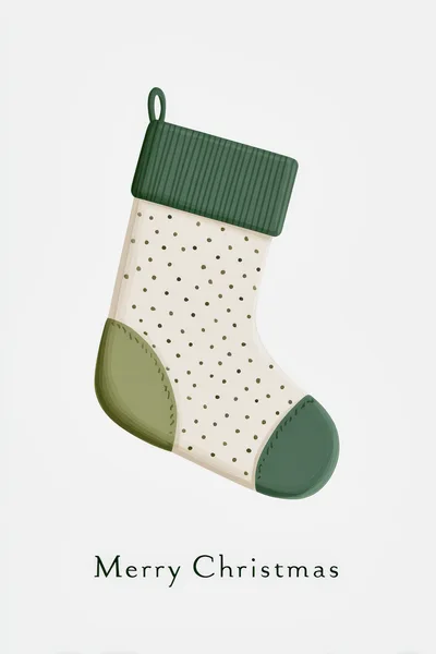 Christmas Stocking Illustration With Merry Christmas Text