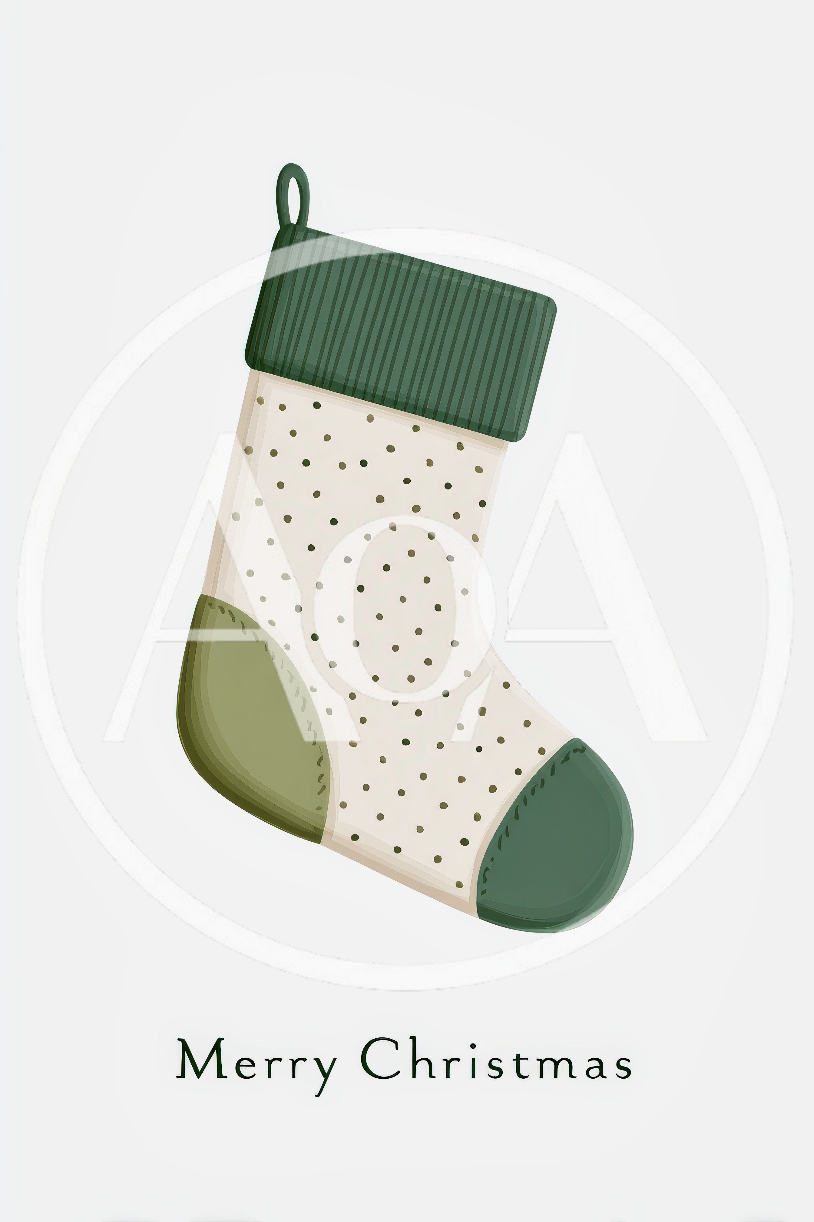 Christmas Stocking Illustration With Merry Christmas Text