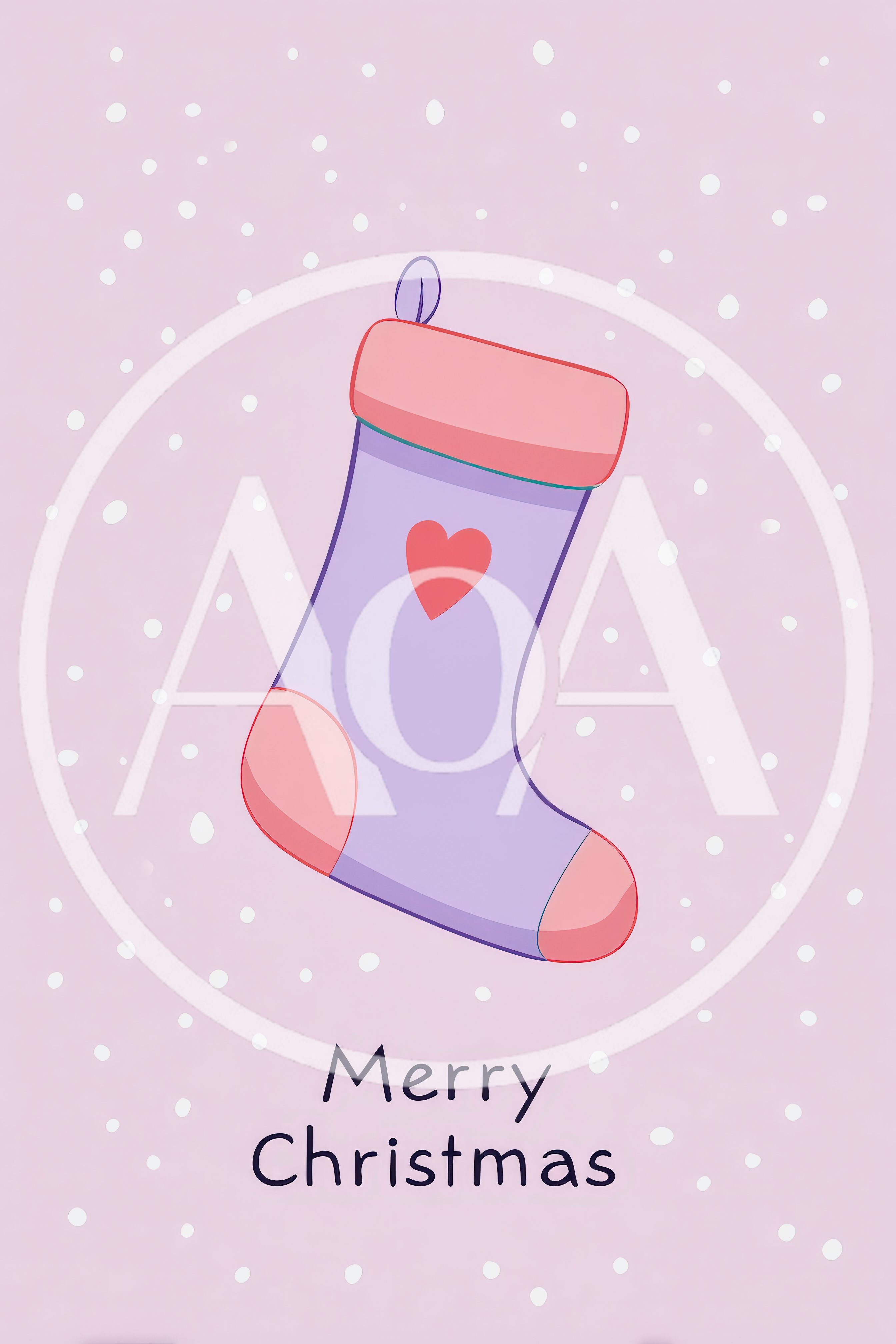 Cute Christmas Stocking Illustration With Snowflakes