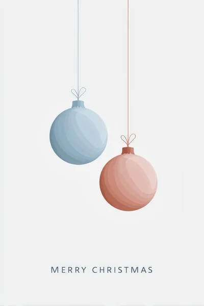 Minimalist Christmas Ornaments Hanging On A Light Background