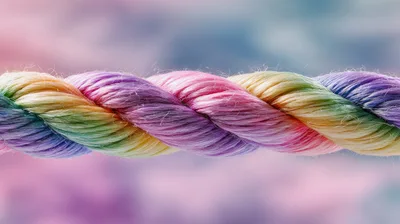 Close Up Of A Multicolored Braided Rope