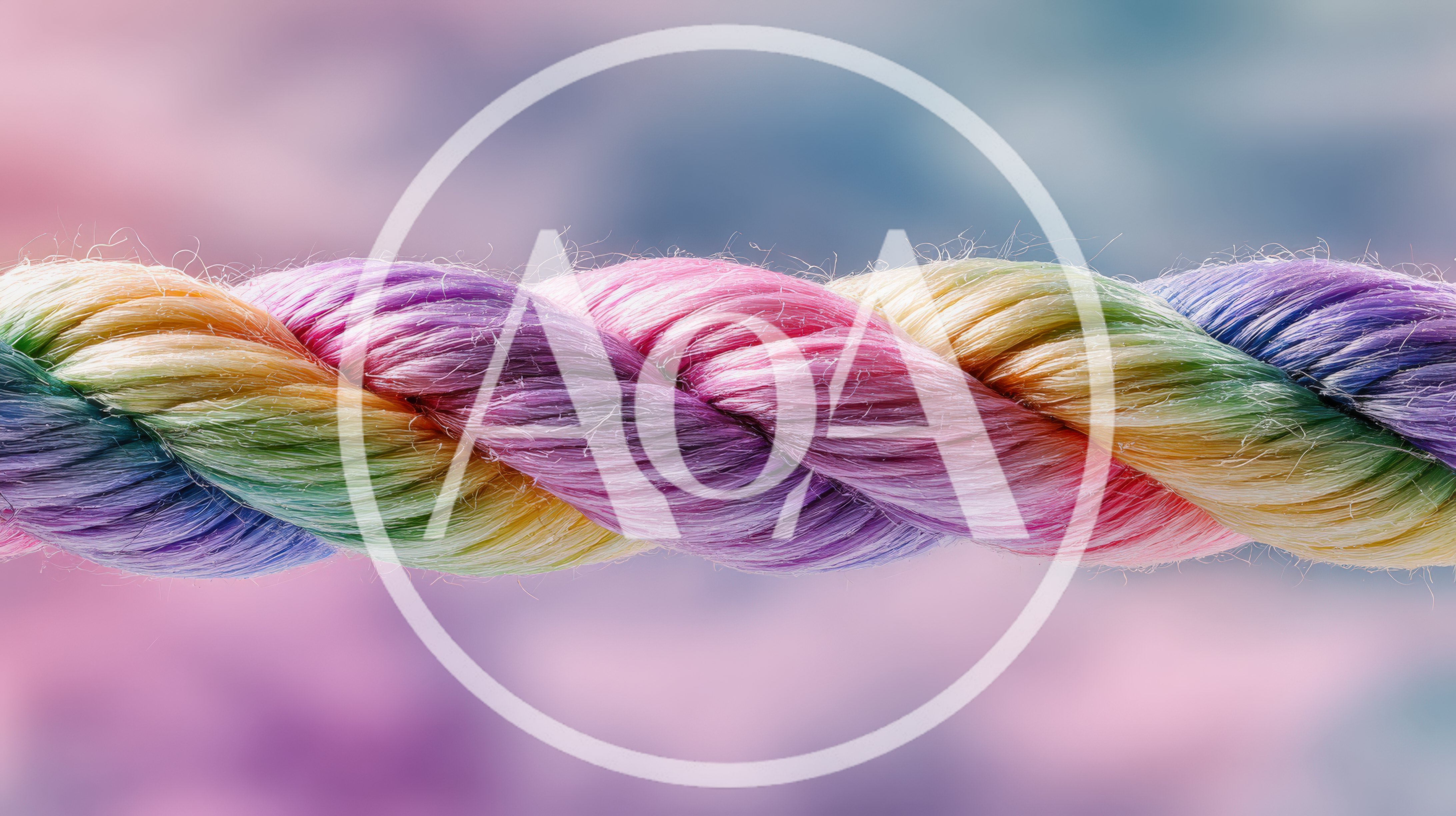 Close Up Of A Multicolored Braided Rope